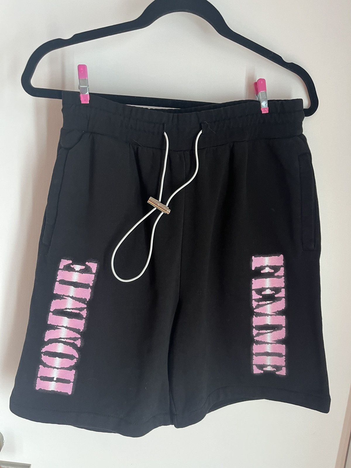 Homme + Femme La Homme+Femme LA Twilight Sweat Shorts Black Pink M Size US 32 / EU 48 - 1 Thumbnail