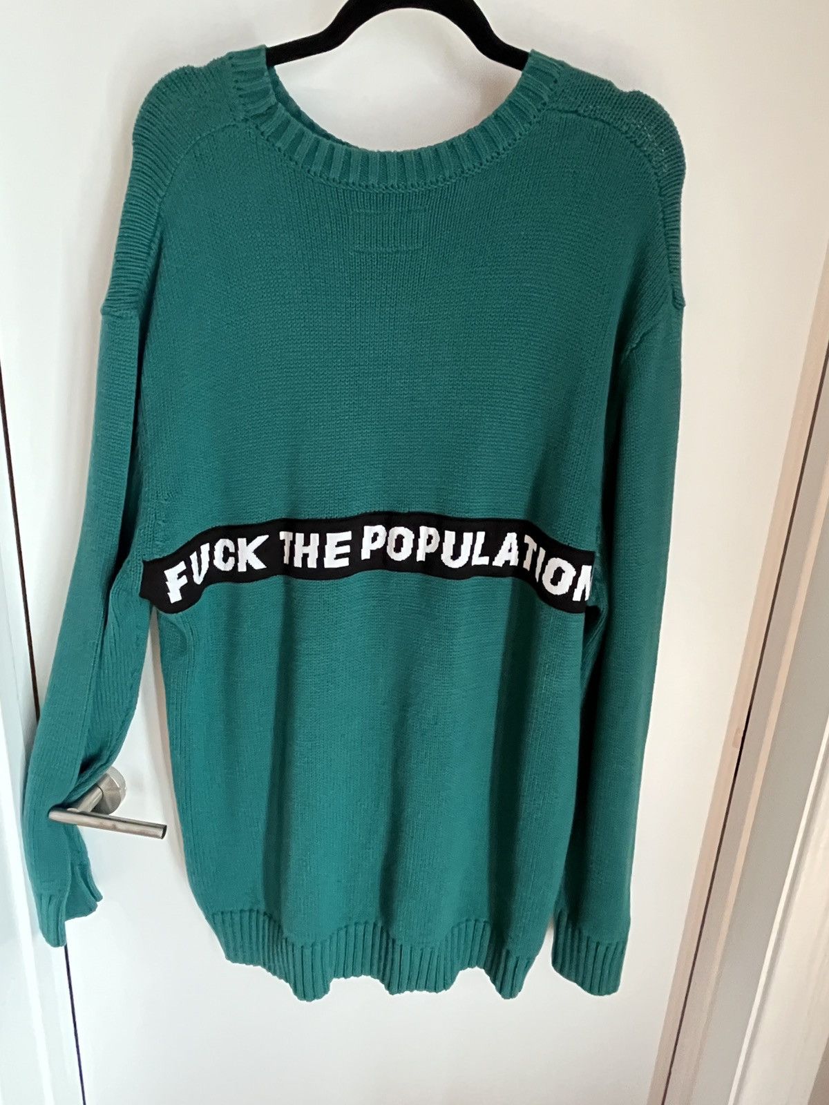 Fuck The Population FTP Fuck the Population Spell Out Sweater Blue Green L Size US L / EU 52-54 / 3 - 2 Thumbnail