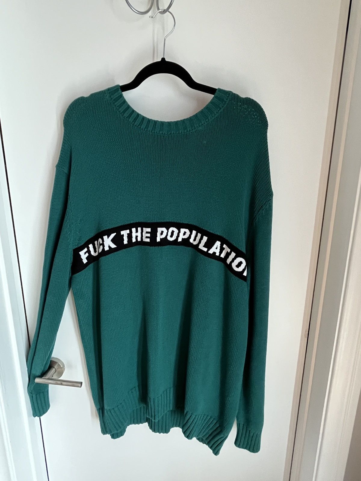 Fuck The Population FTP Fuck the Population Spell Out Sweater Blue Green L Size US L / EU 52-54 / 3 - 1 Thumbnail