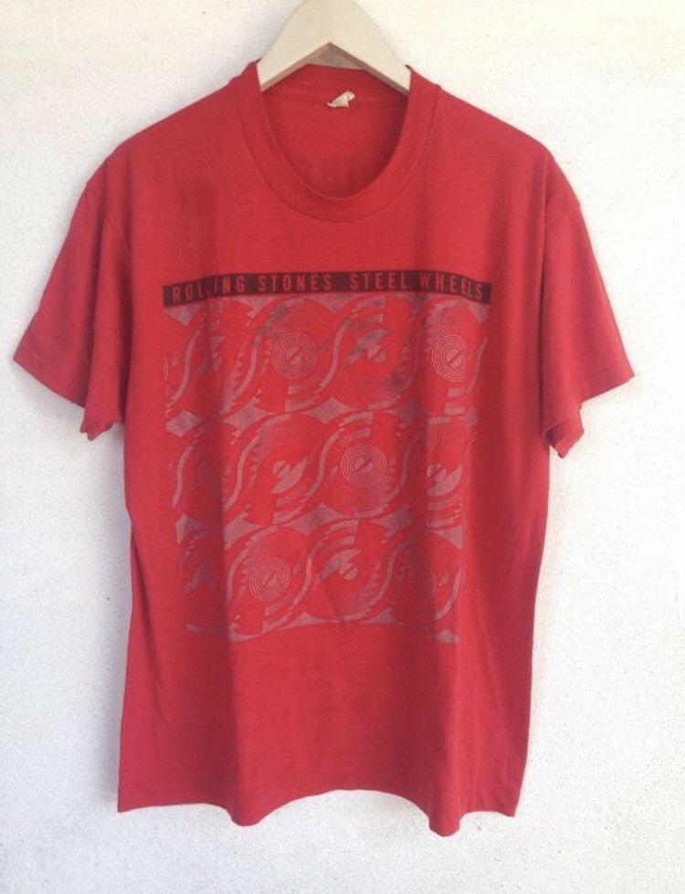 Band Tees Vtg 80s Rolling Stones steel wheels the North American tour Size US XL / EU 56 / 4 - 1 Thumbnail