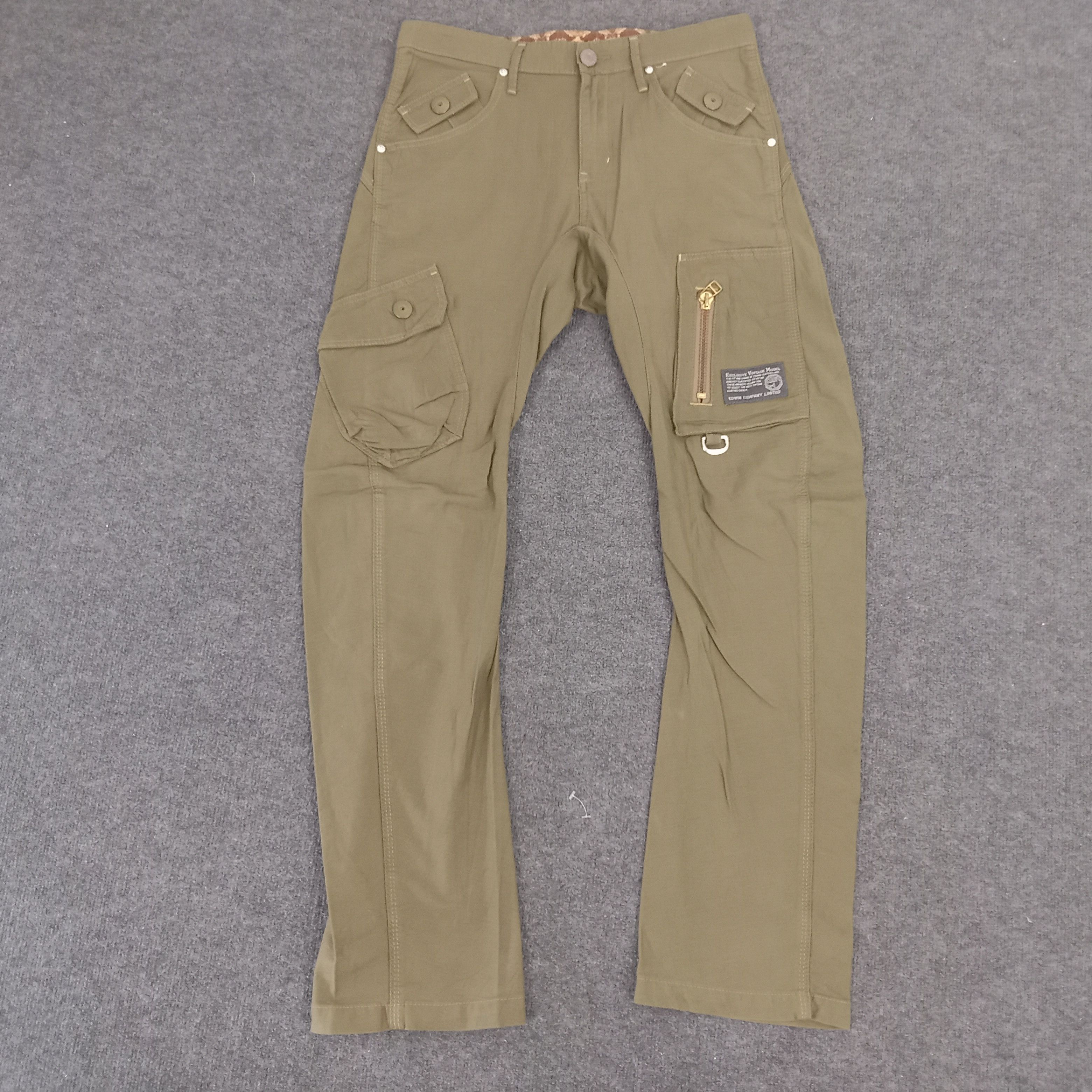 Edwin × Japanese Brand × Vintage Edwin Japanese Style Cargo Pocket Pants Size US 32 / EU 48 - 1 Thumbnail
