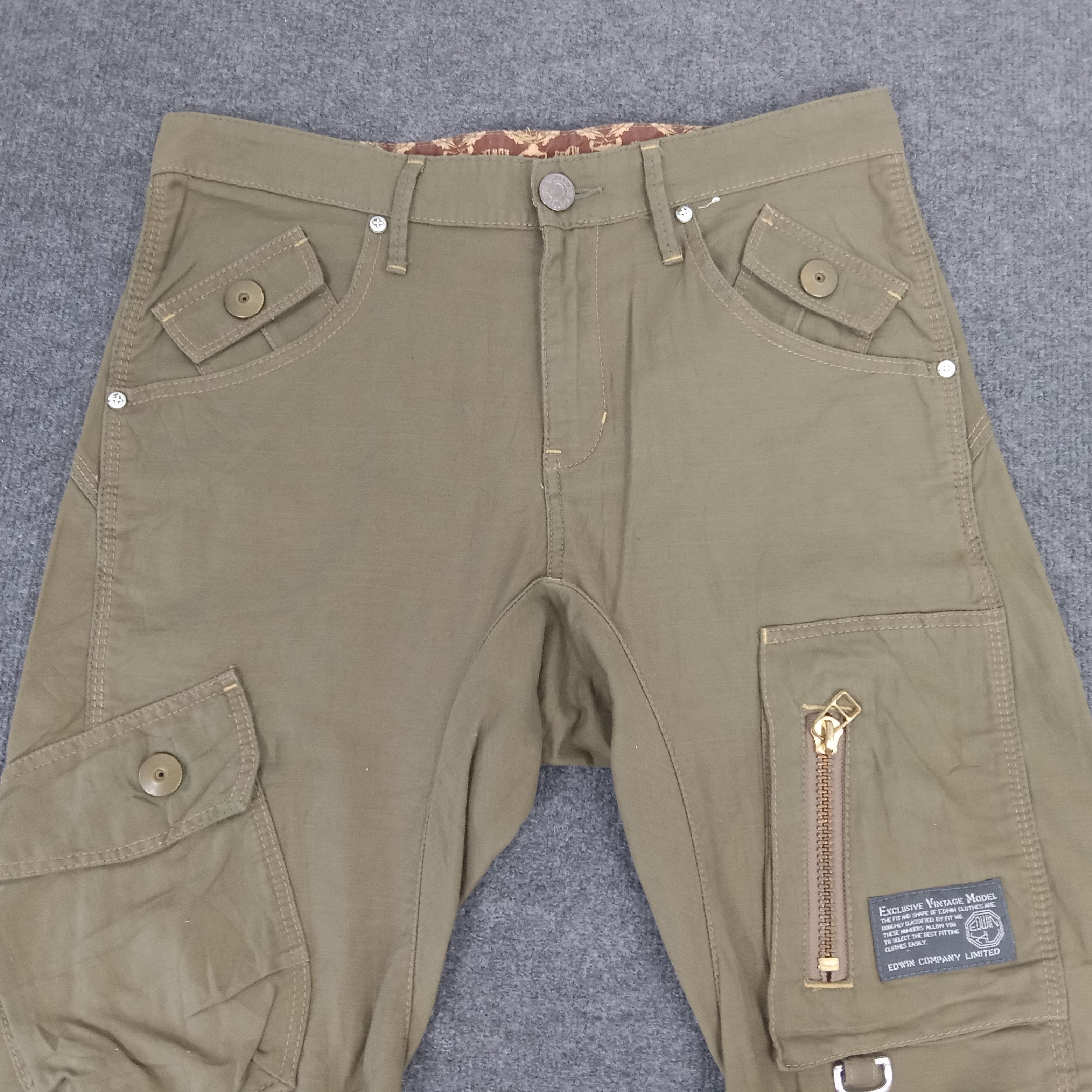 Edwin × Japanese Brand × Vintage Edwin Japanese Style Cargo Pocket Pants Size US 32 / EU 48 - 4 Thumbnail