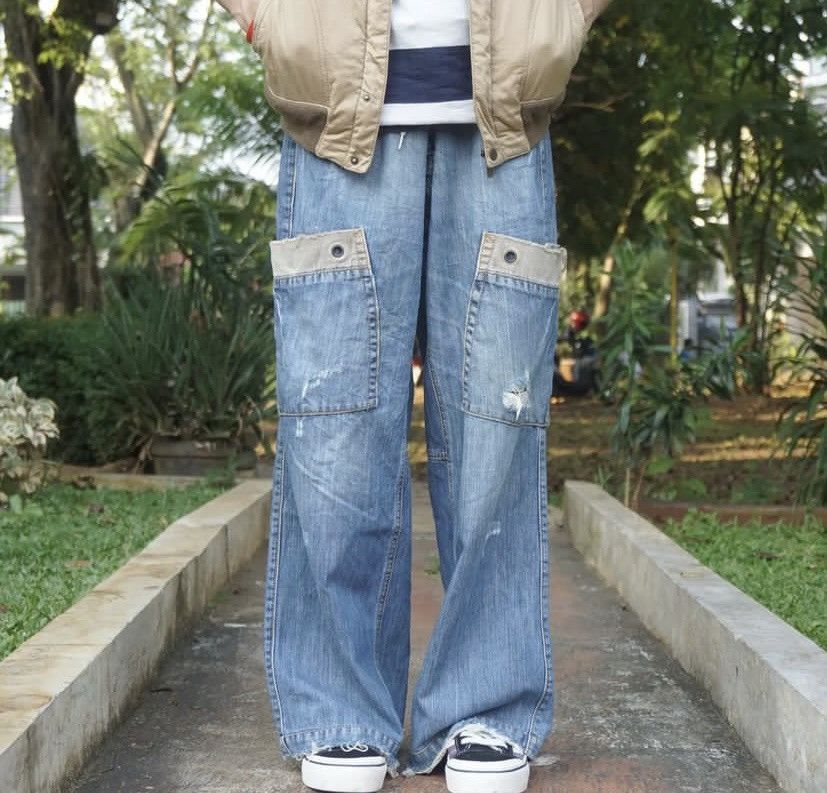 Beauty Beast × Hysteric Glamour × PPFM distressed denim japanese cargo ripped jeans Size US 38 / EU 54 - 1 Thumbnail