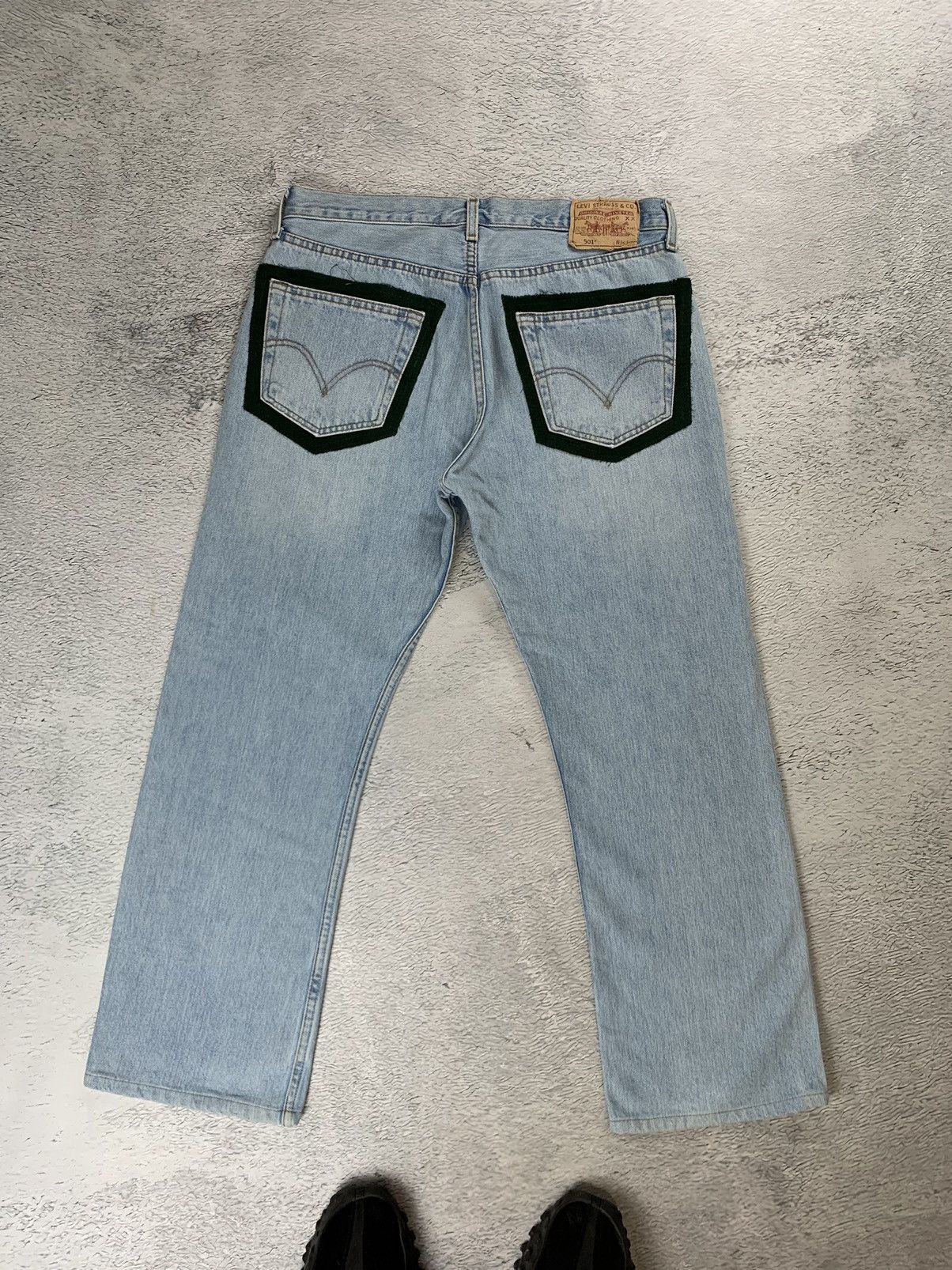 Levi's Levi’s 501 90s vintage jeans patchwork y2k Kosmo lupo | Grailed