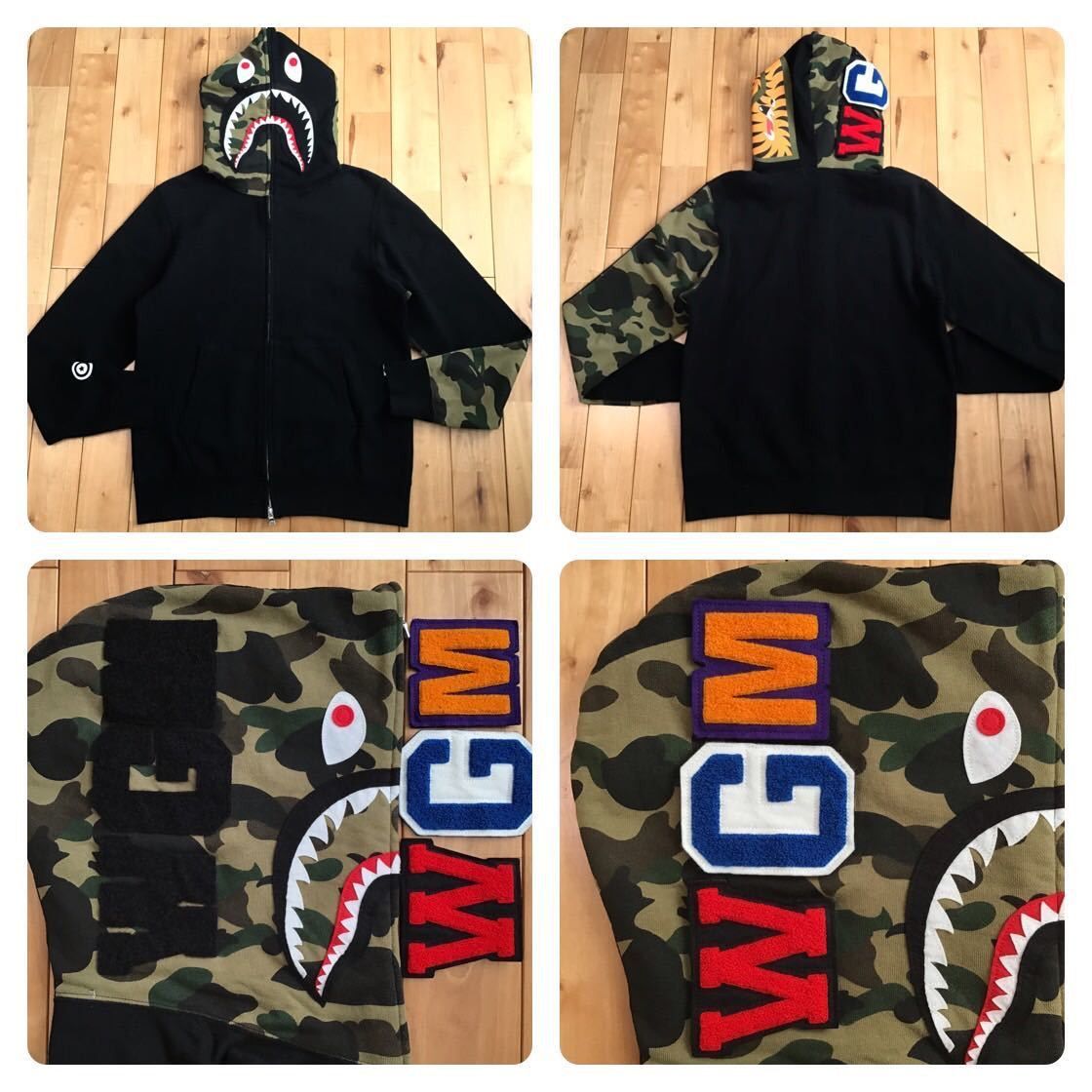 Bape BAPE 1st camo green black shark full zip hoodie ape Grailed