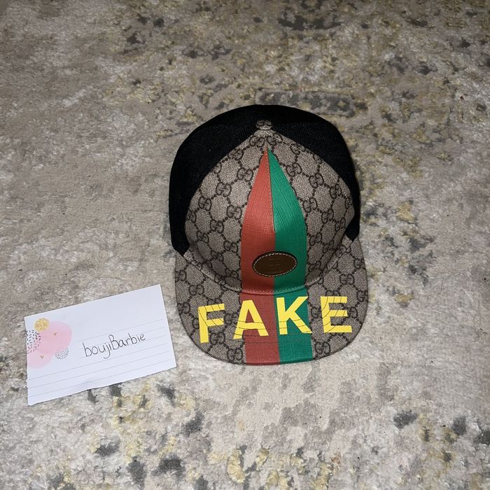 Gucci GUCCI FAKE NOT MESH BACKED BASEBALL CAP | Grailed