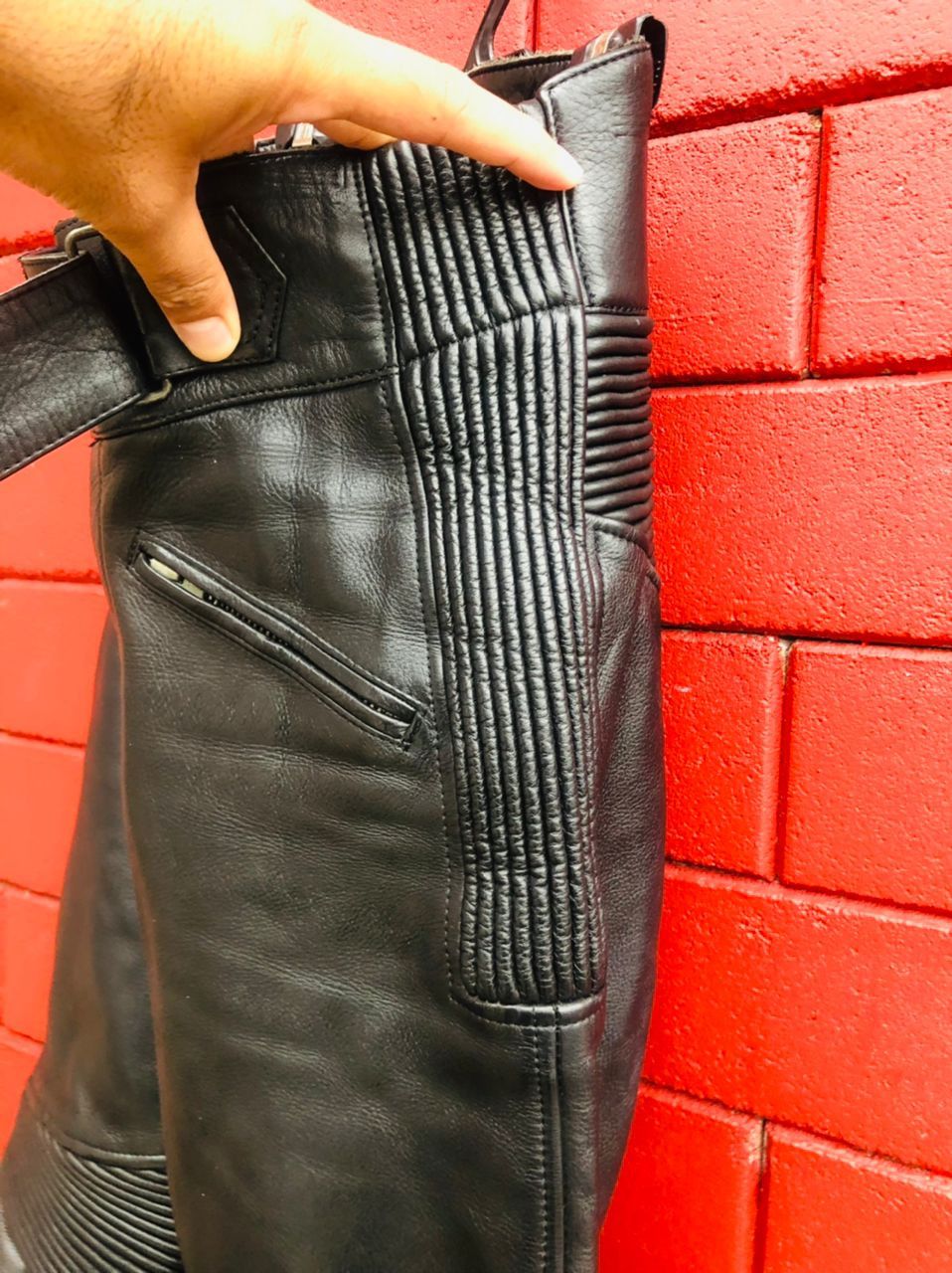 Japanese Brand Vintage Motorcycle Leather Designer Fashion Style Pant Size US 30 / EU 46 - 13 Thumbnail