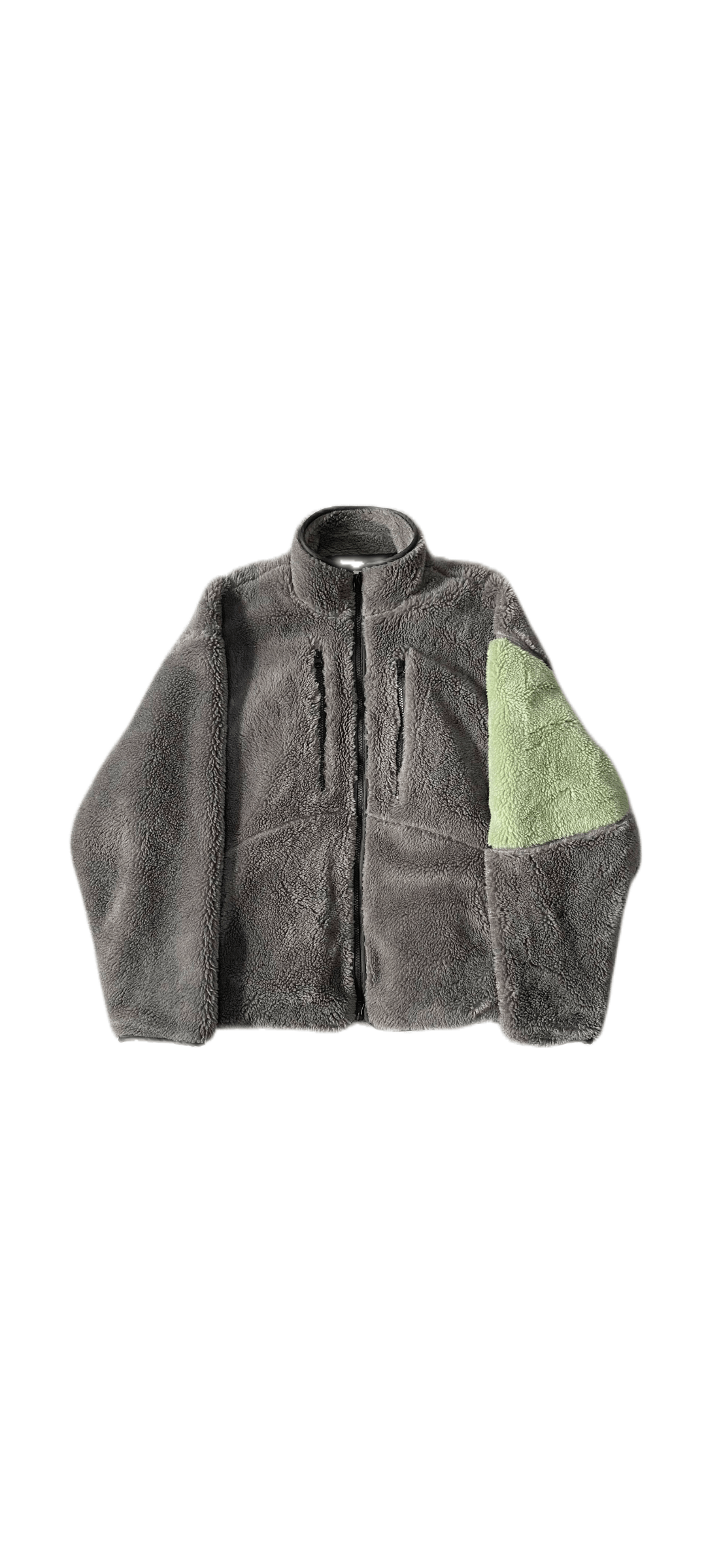 Far archive grey-green paneled fleece lamb fleece