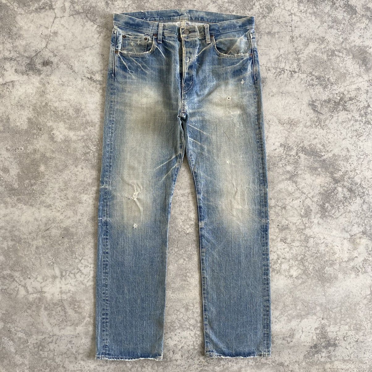 Spellbound × Vintage Vintage Spellbound Faded Blue Ripped Denim Jeans Size US 36 / EU 52 - 1 Thumbnail