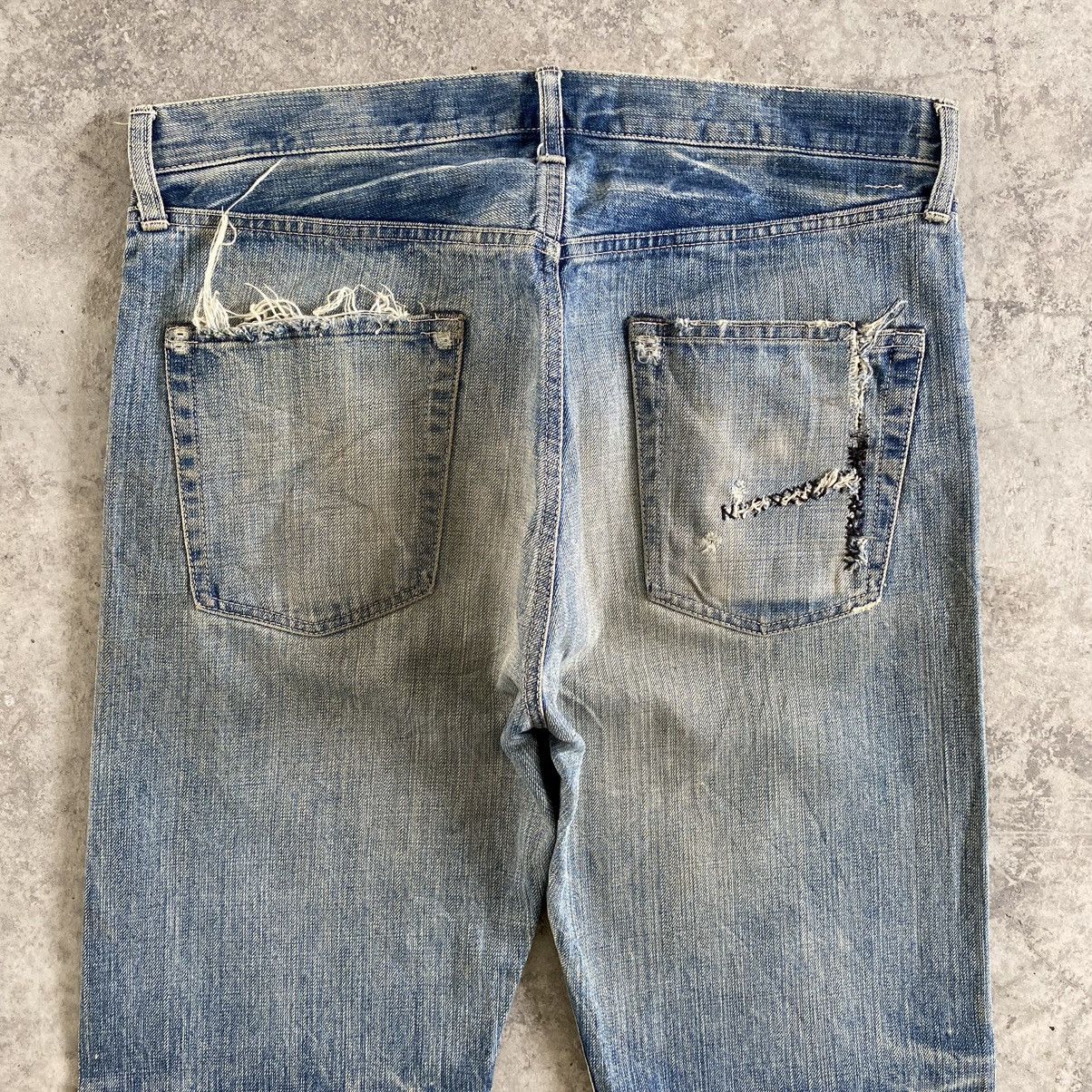 Spellbound × Vintage Vintage Spellbound Faded Blue Ripped Denim Jeans Size US 36 / EU 52 - 20 Thumbnail