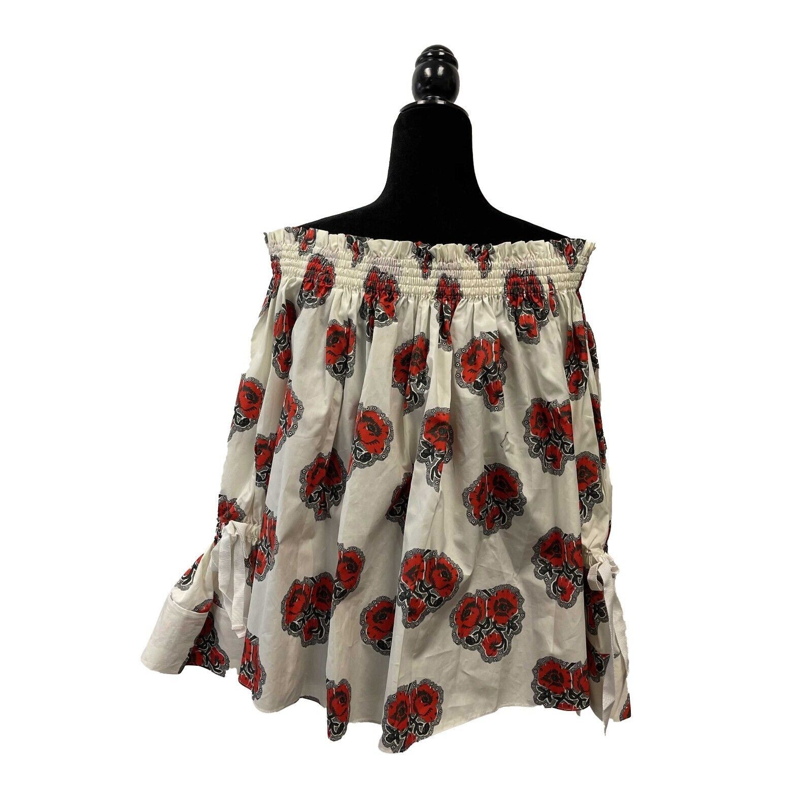 Alexander McQueen Runway Poppy Off the Shoulder Bell Sleev