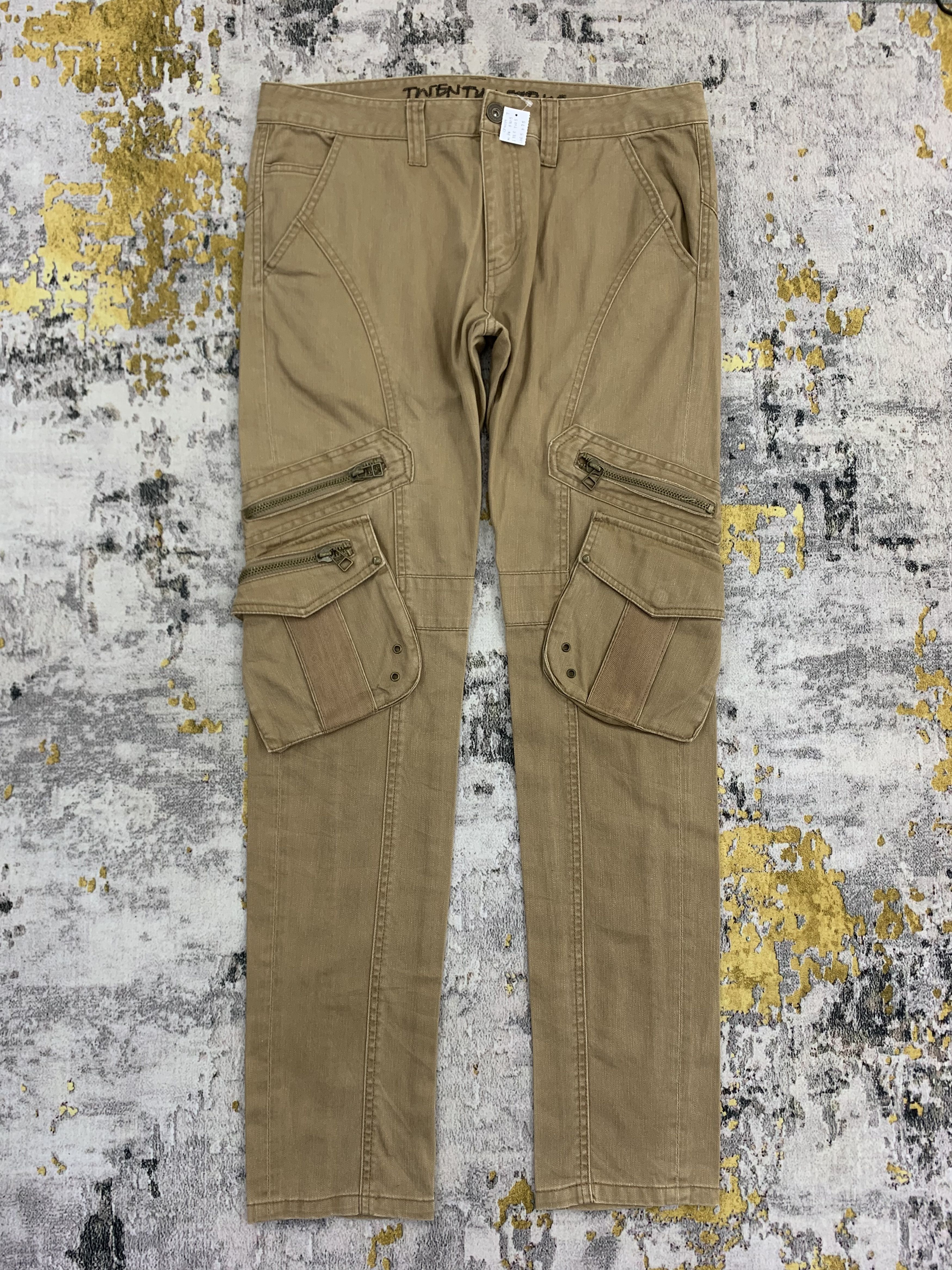 Japanese Brand Twenty Works Khaki Cargo Pants Multi Pocket Size US 34 / EU 50 - 1 Thumbnail