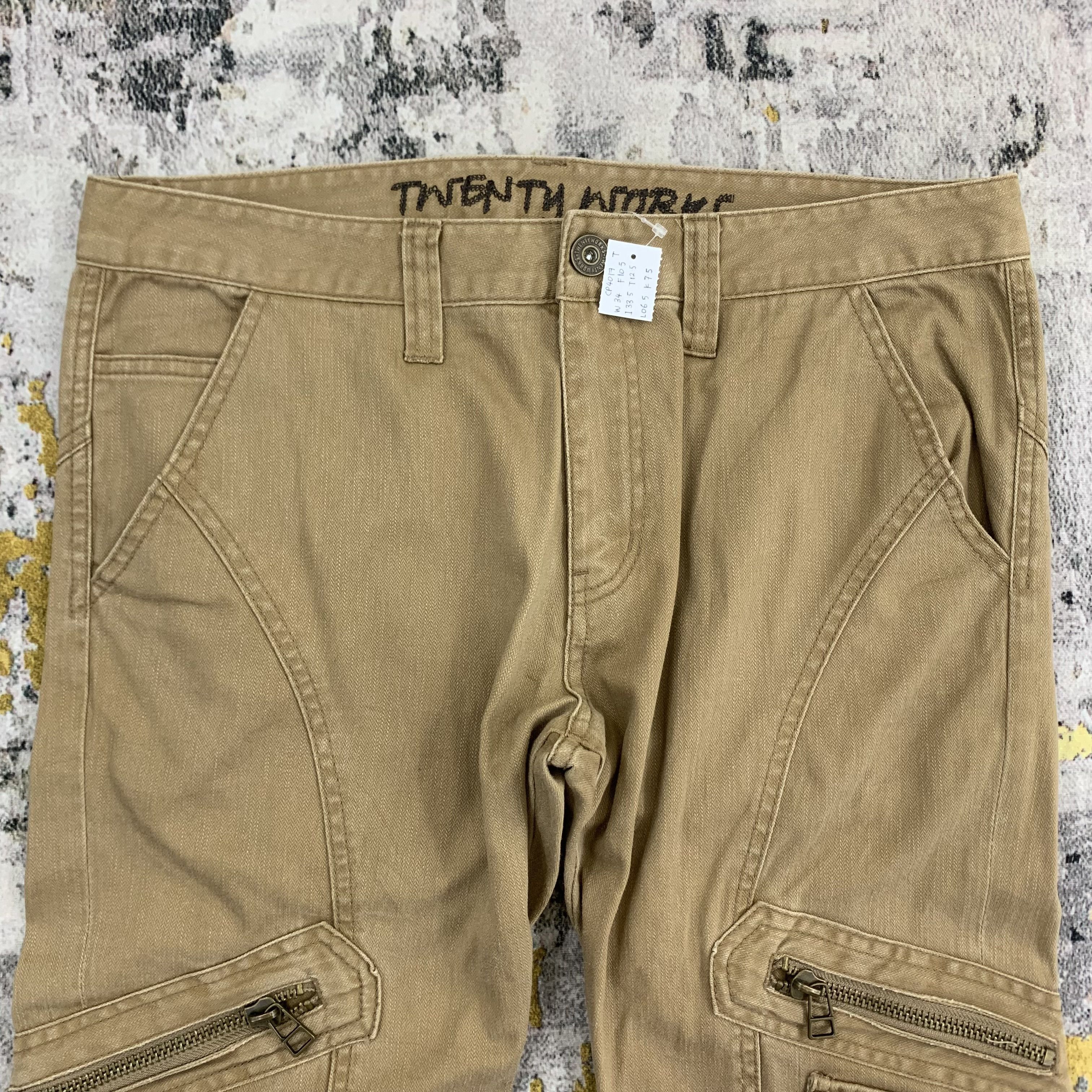 Japanese Brand Twenty Works Khaki Cargo Pants Multi Pocket Size US 34 / EU 50 - 2 Thumbnail