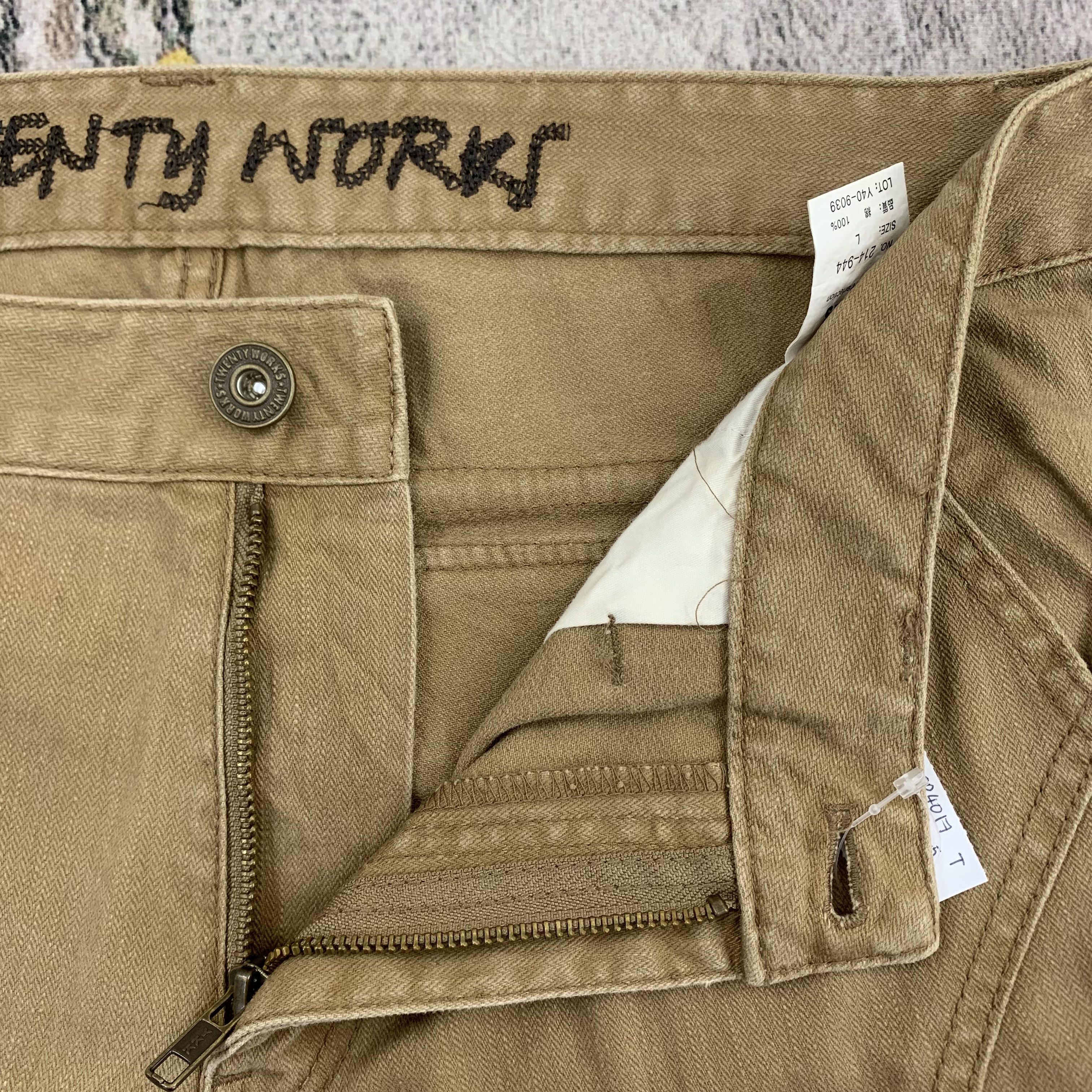 Japanese Brand Twenty Works Khaki Cargo Pants Multi Pocket Size US 34 / EU 50 - 8 Thumbnail