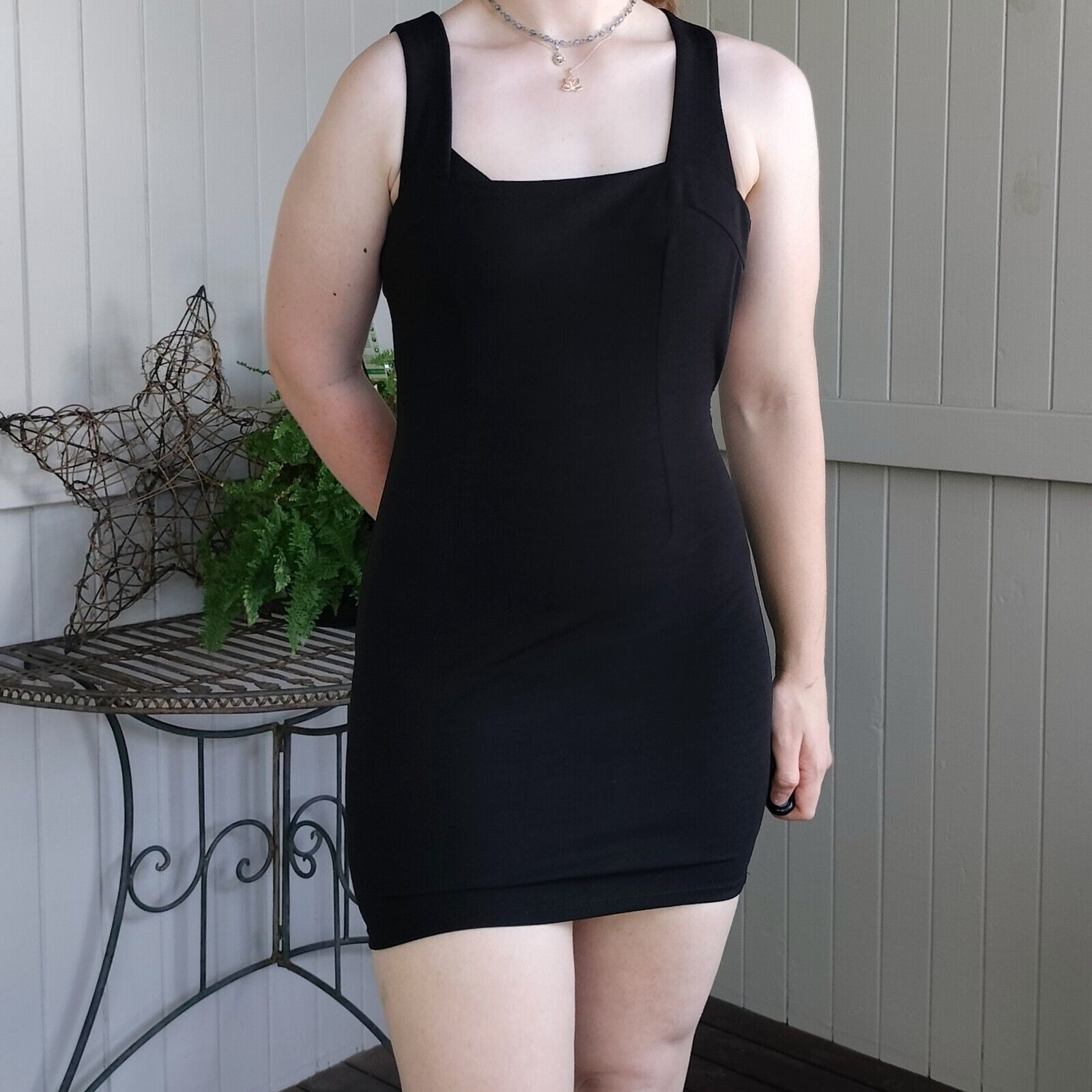 Designer Morning Mist Size 10 Dress LBD Black Bodycon Mini Backless Size M / US 6-8 / IT 42-44 - 1 Thumbnail