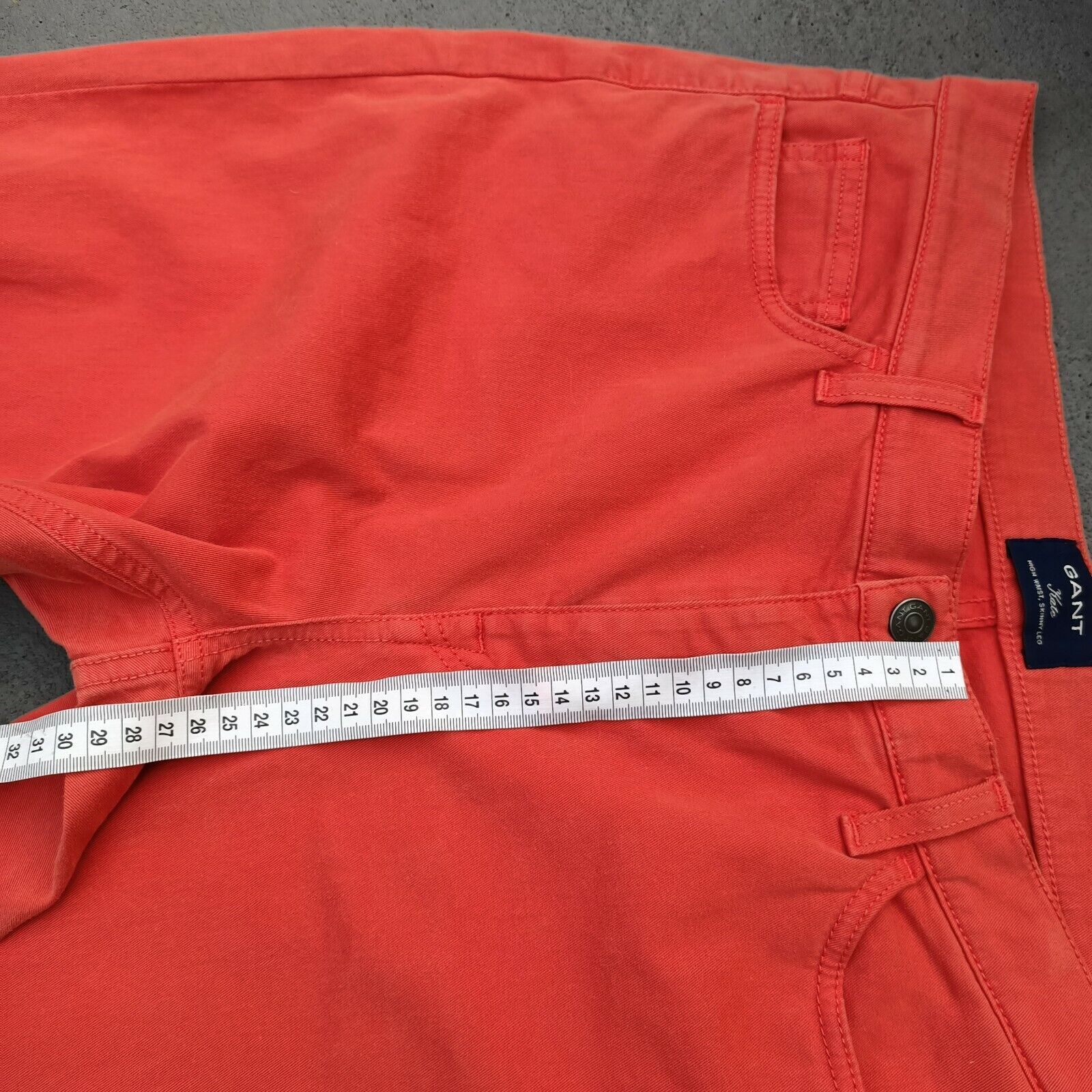Designer × Gant Gant Jeans Orange Denim High Waist Skinny Leg Cotton Size 32" / US 10 / IT 46 - 8 Thumbnail