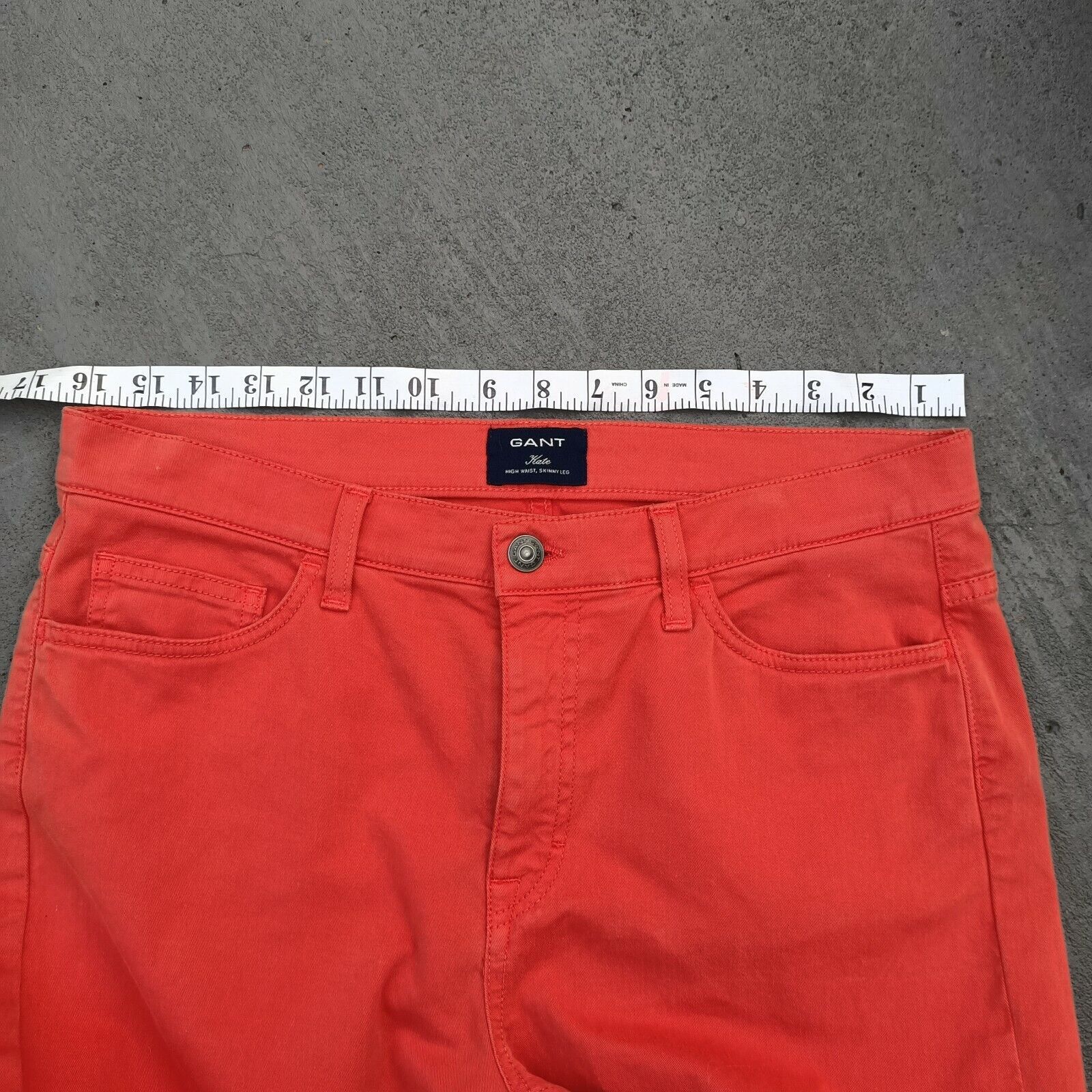Designer × Gant Gant Jeans Orange Denim High Waist Skinny Leg Cotton Size 32" / US 10 / IT 46 - 7 Thumbnail