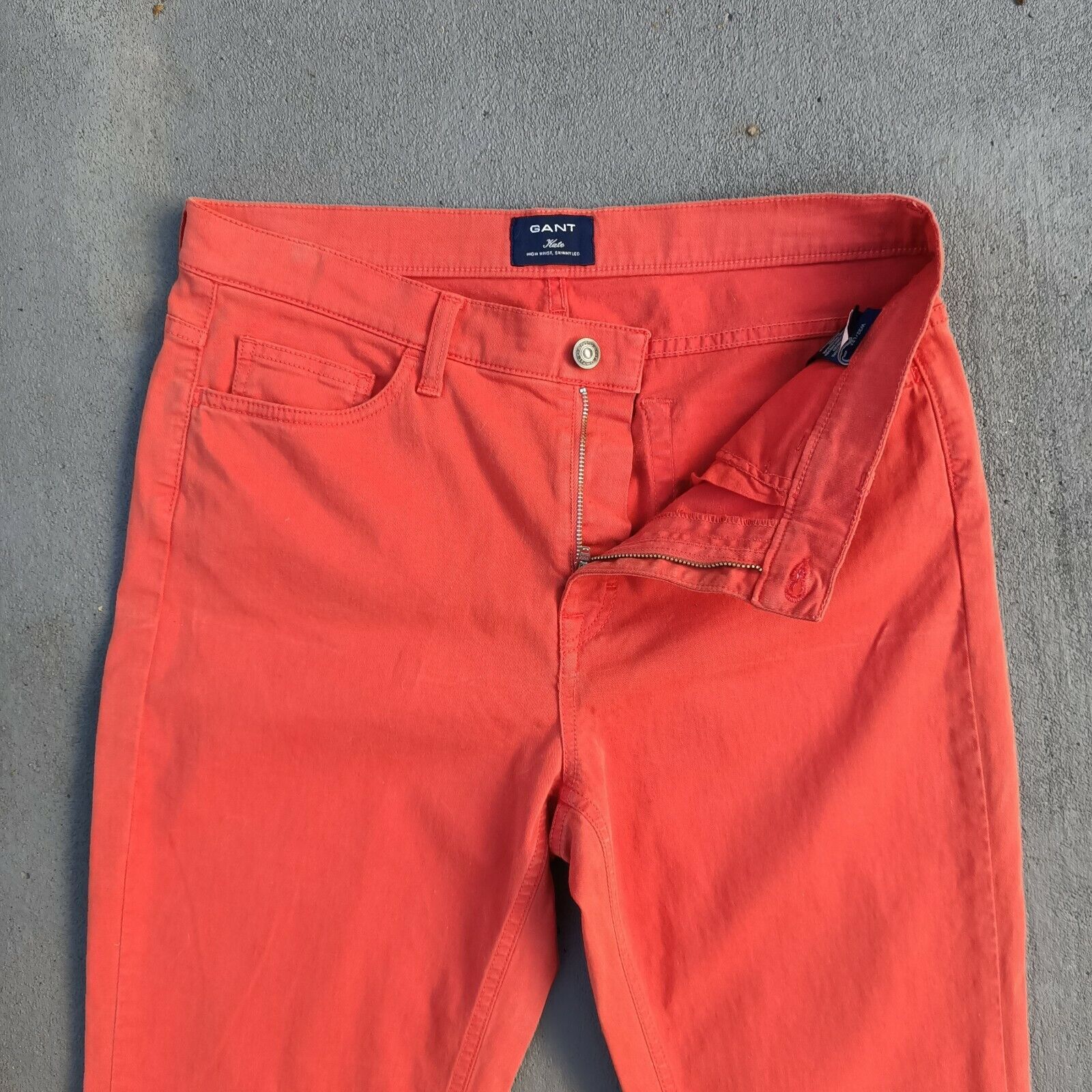 Designer × Gant Gant Jeans Orange Denim High Waist Skinny Leg Cotton Size 32" / US 10 / IT 46 - 4 Thumbnail