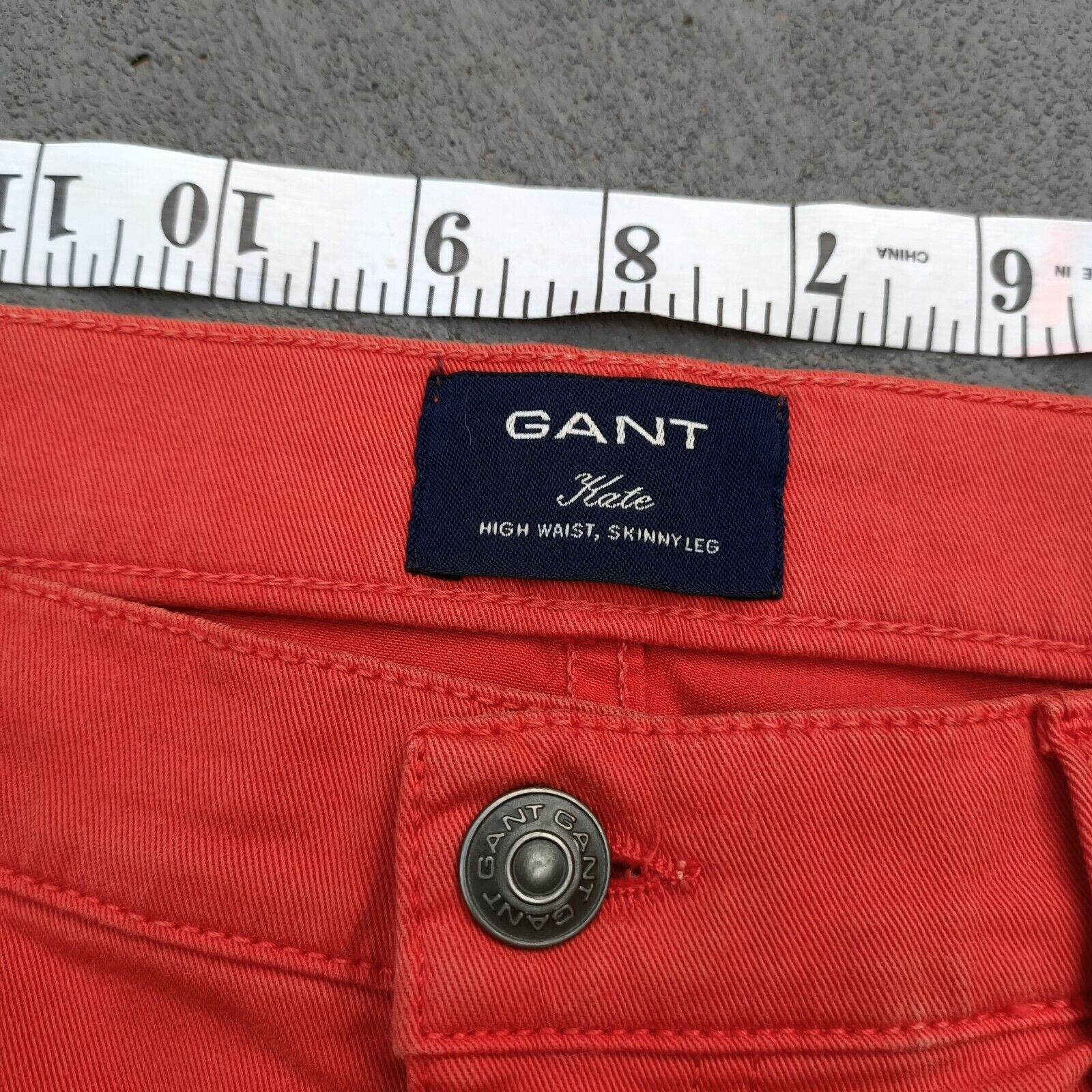 Designer × Gant Gant Jeans Orange Denim High Waist Skinny Leg Cotton Size 32" / US 10 / IT 46 - 5 Thumbnail