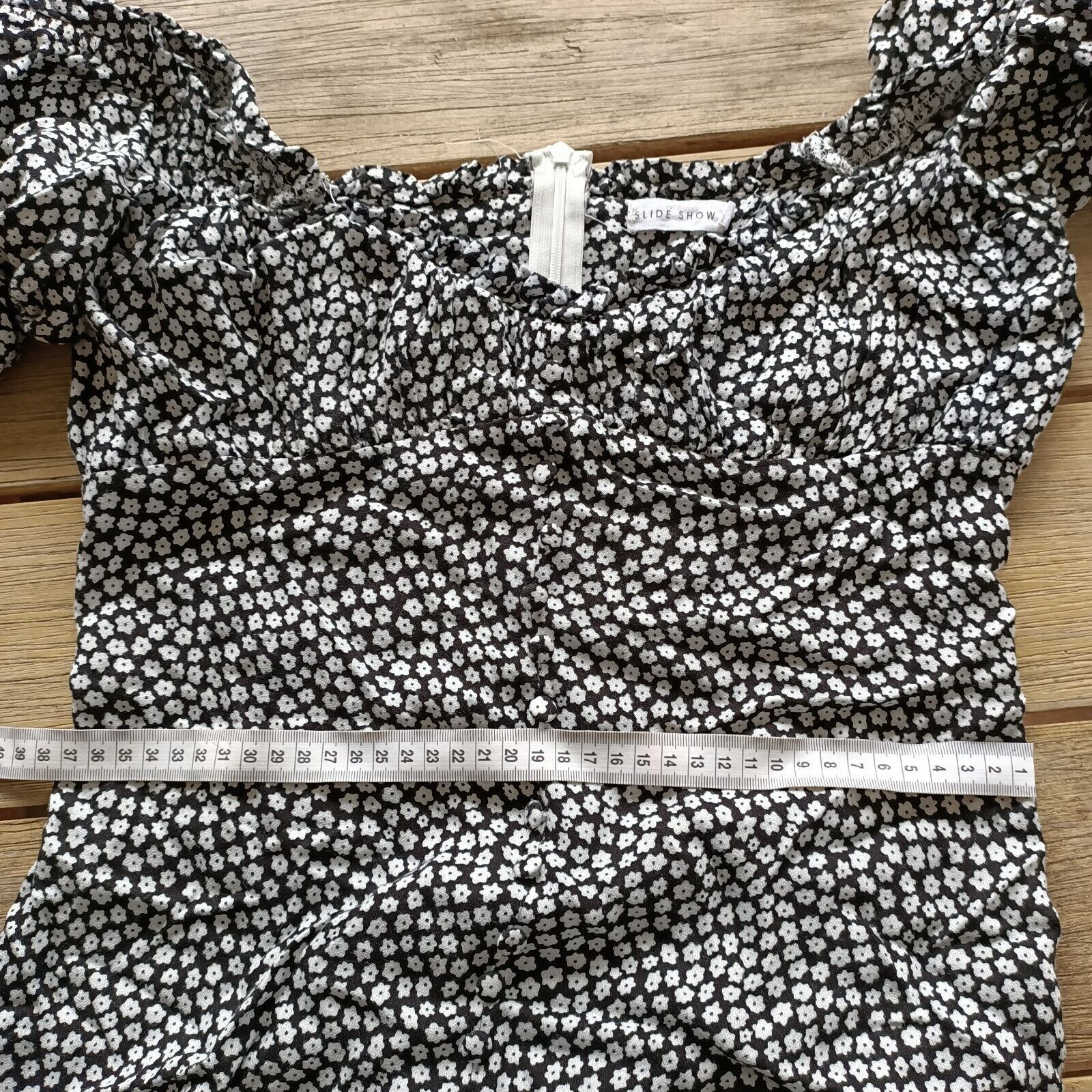 Other Slide Show Size 10 Dress Black White Floral Milkmaid Size M / US 6-8 / IT 42-44 - 11 Thumbnail