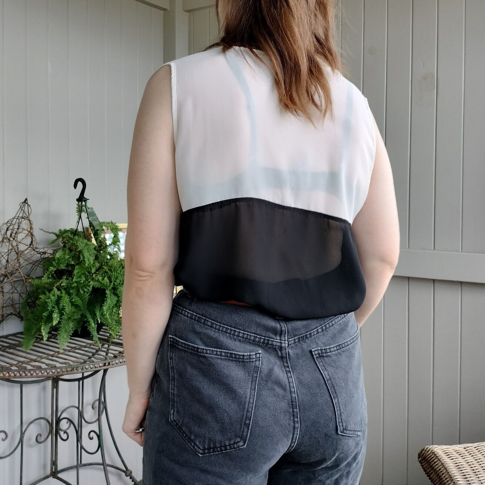 Designer × French Connection French Connection Size L 14 Singlet Top Black White Contrast Size L / US 10 / IT 46 - 4 Thumbnail