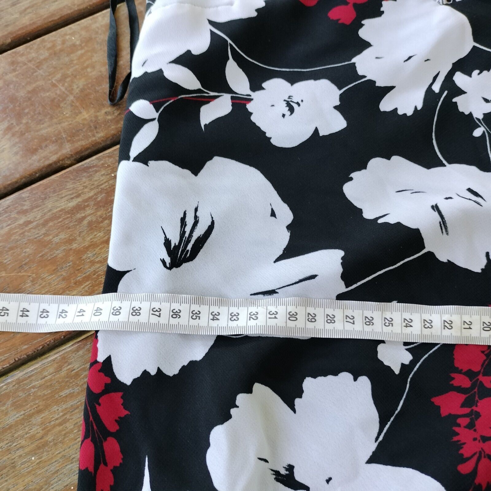 Designer × Vintage Vintage 90s Y2K Size 10 Dress Black White Floral Slip Midi Size M / US 6-8 / IT 42-44 - 8 Thumbnail