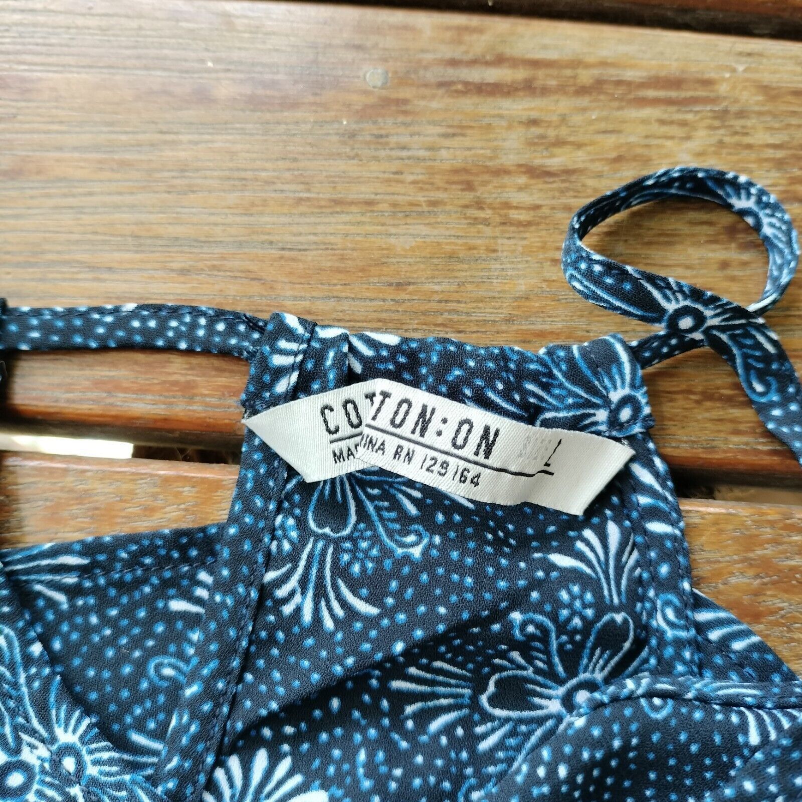 Cotton On Cotton On Top Blue Floral Halter Singlet Sleeveless Size L / US 10 / IT 46 - 5 Thumbnail