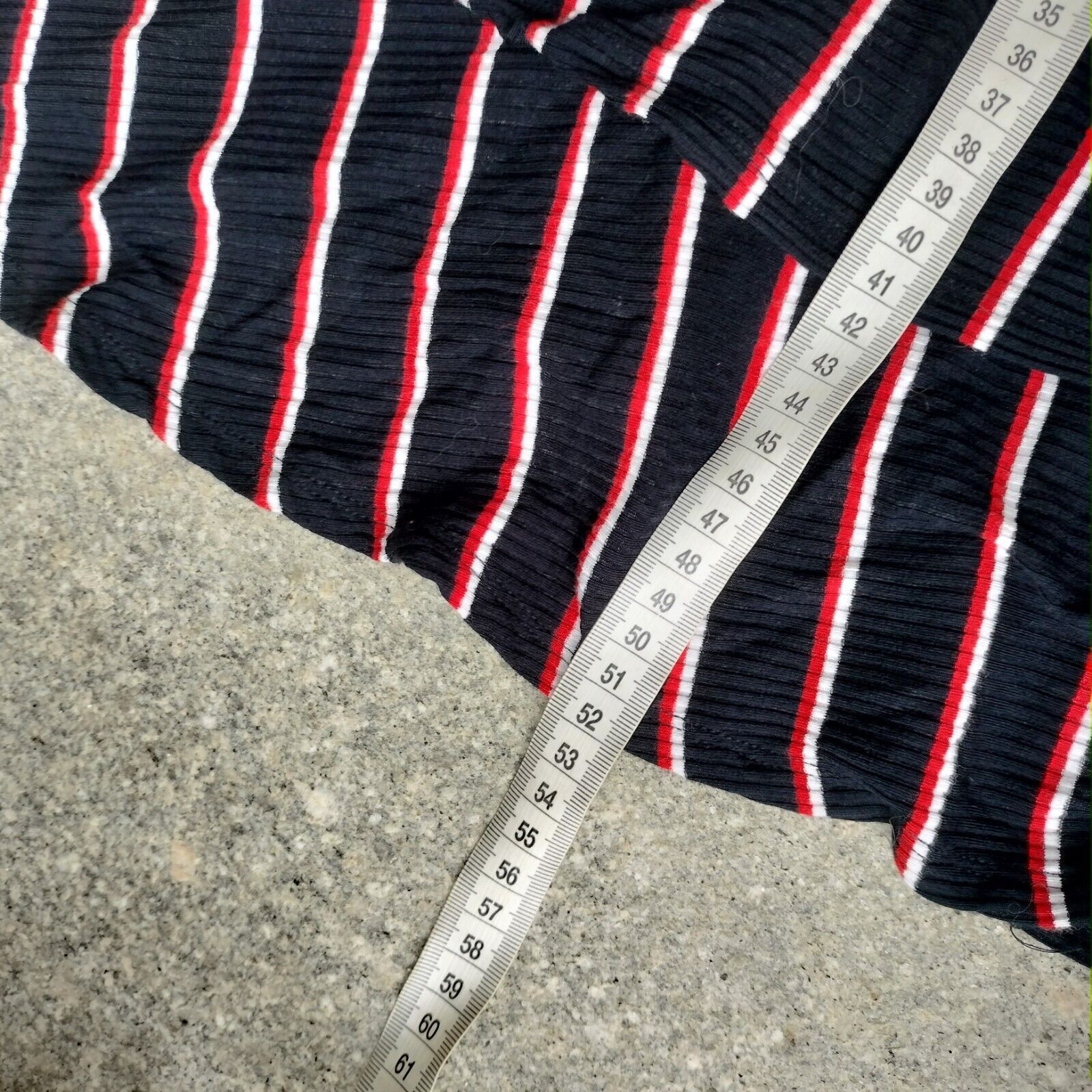 Designer Seed Heritage Top Navy Red One Shoulder Striped Ruffle Size M / US 6-8 / IT 42-44 - 8 Thumbnail