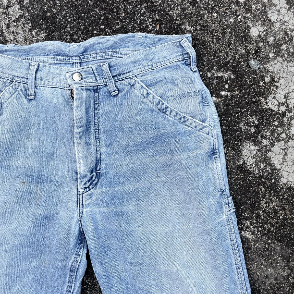Lee Vintage Lee Workwear Distressed Denim Jeans Size US 31 - 2 Thumbnail