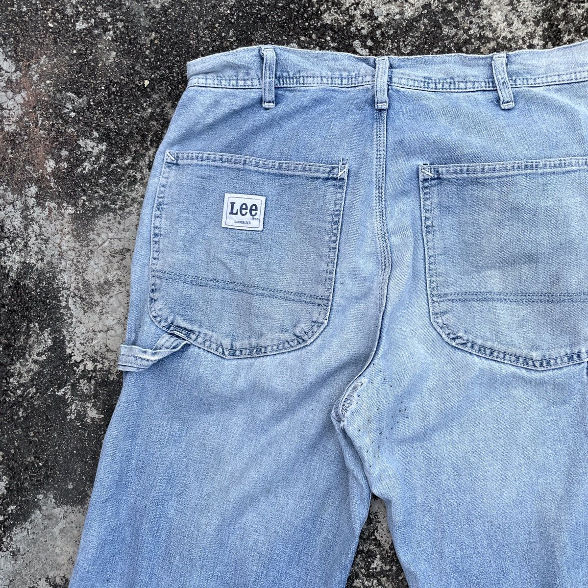 Lee Vintage Lee Workwear Distressed Denim Jeans Size US 31 - 9 Thumbnail