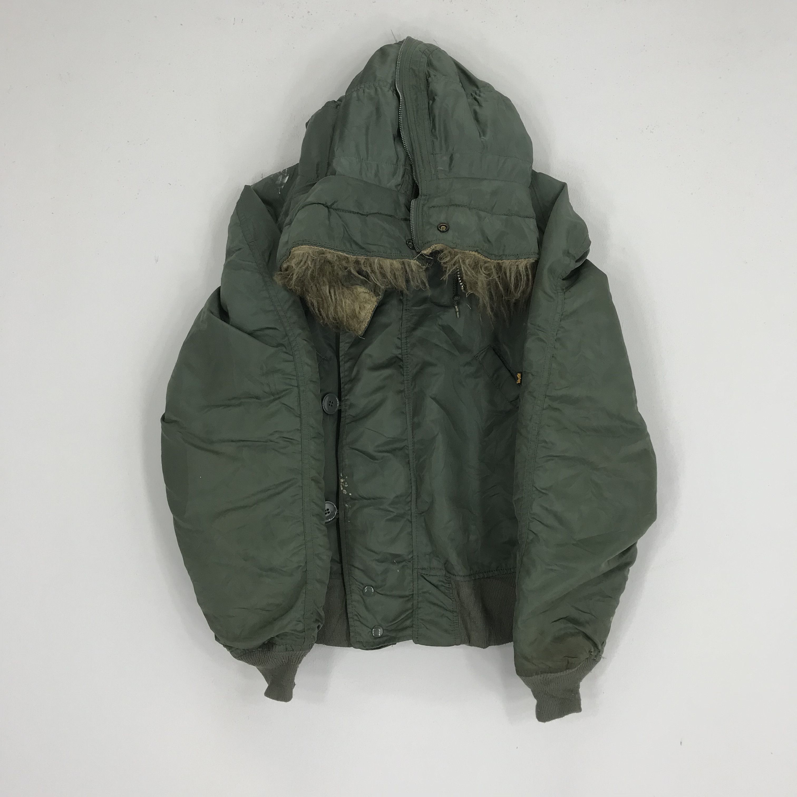 Alpha Industries Vintage 80s Alpha Industries Flying Bomber Jacket Fur Zipper Size US M / EU 48-50 / 2 - 3 Thumbnail