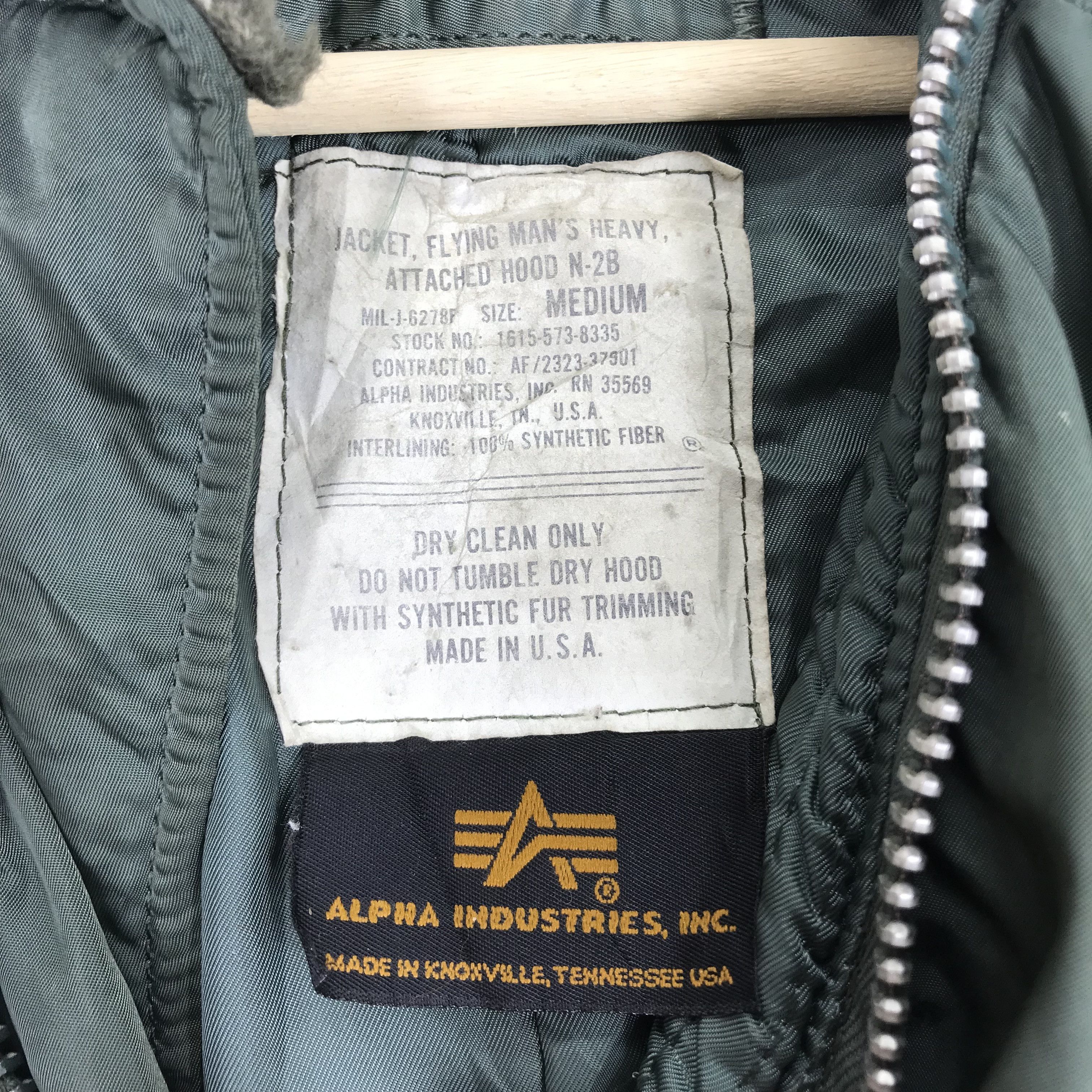 Alpha Industries Vintage 80s Alpha Industries Flying Bomber Jacket Fur Zipper Size US M / EU 48-50 / 2 - 10 Thumbnail