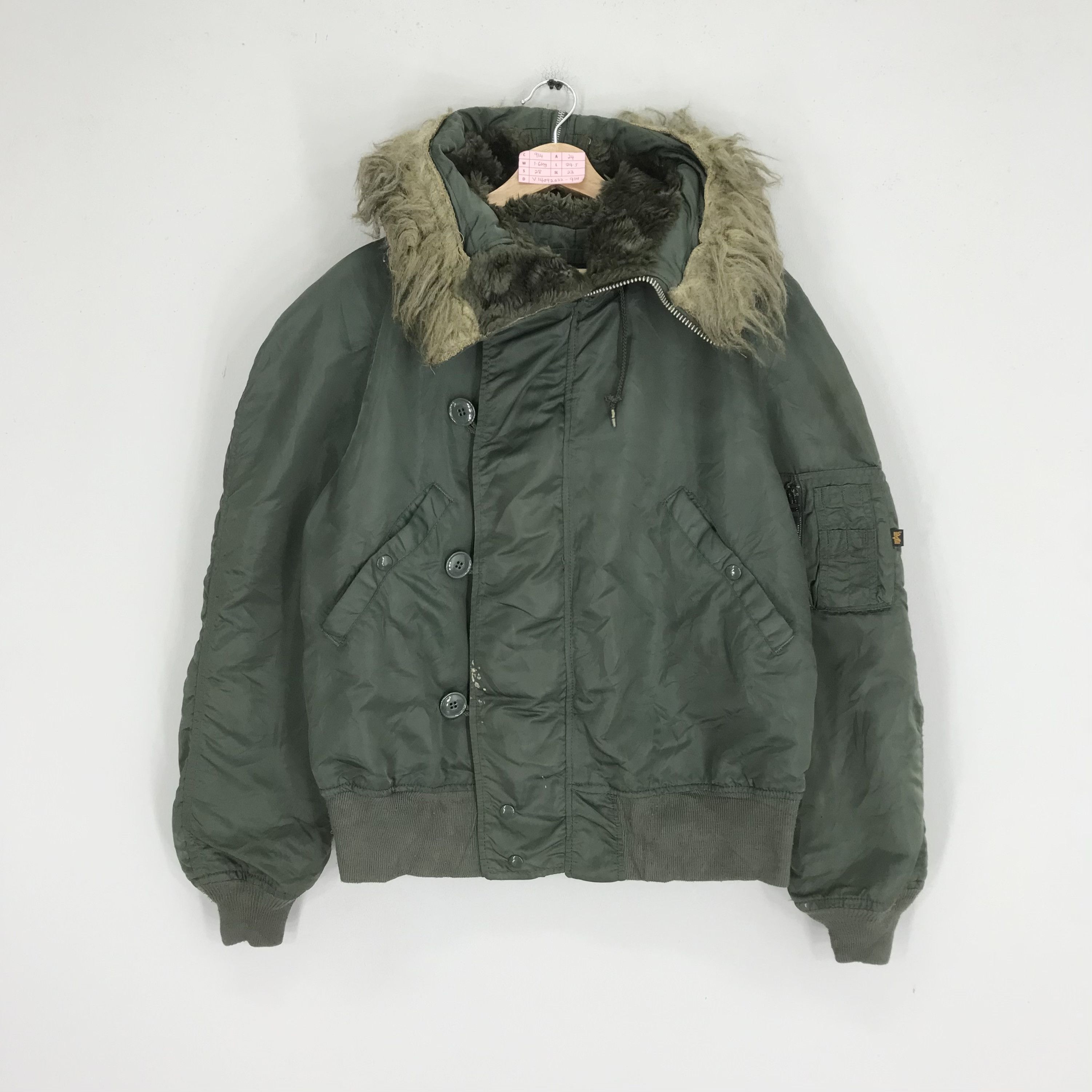 Alpha Industries Vintage 80s Alpha Industries Flying Bomber Jacket Fur Zipper Size US M / EU 48-50 / 2 - 1 Thumbnail
