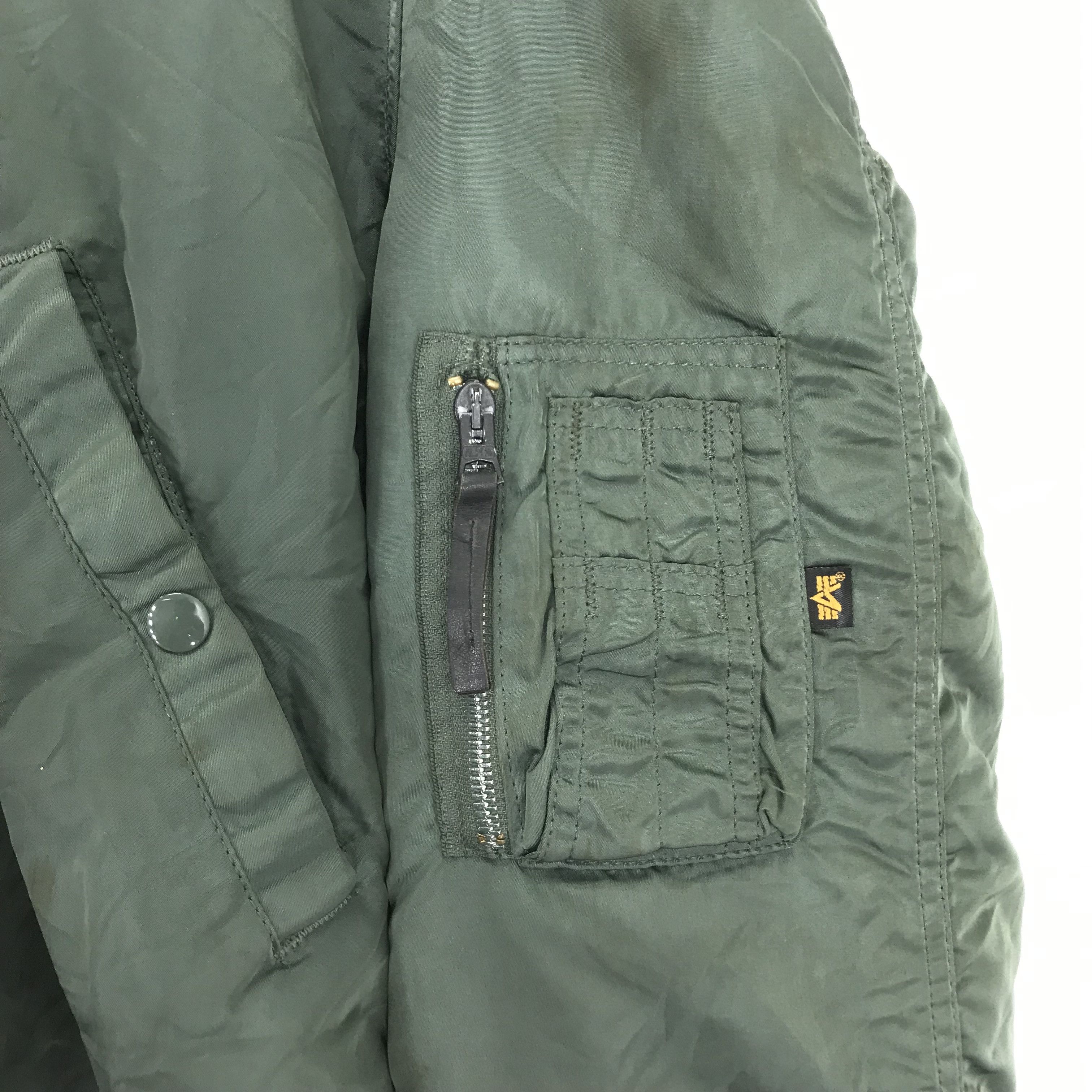 Alpha Industries Vintage 80s Alpha Industries Flying Bomber Jacket Fur Zipper Size US M / EU 48-50 / 2 - 9 Thumbnail