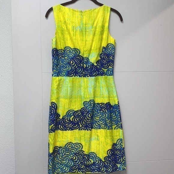 Tabitha Azure Scroll and Textured Dress Size 2