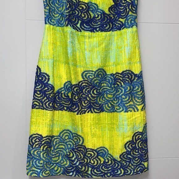 Tabitha Azure Scroll and Textured Dress Size 2