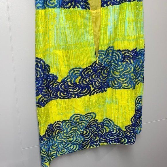 Tabitha Azure Scroll and Textured Dress Size 2