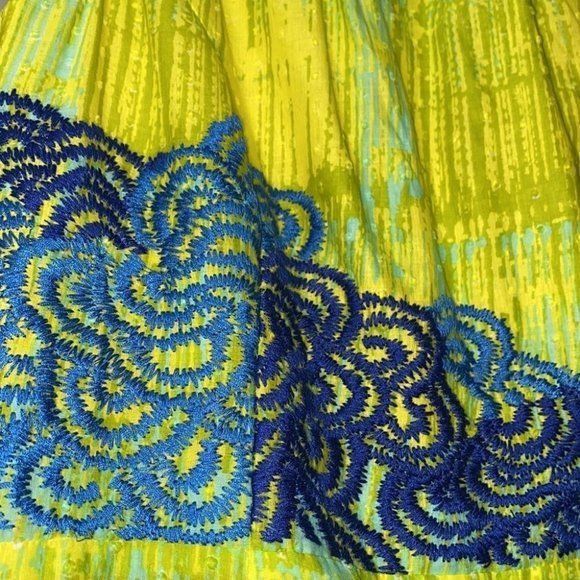Tabitha Azure Scroll and Textured Dress Size 2