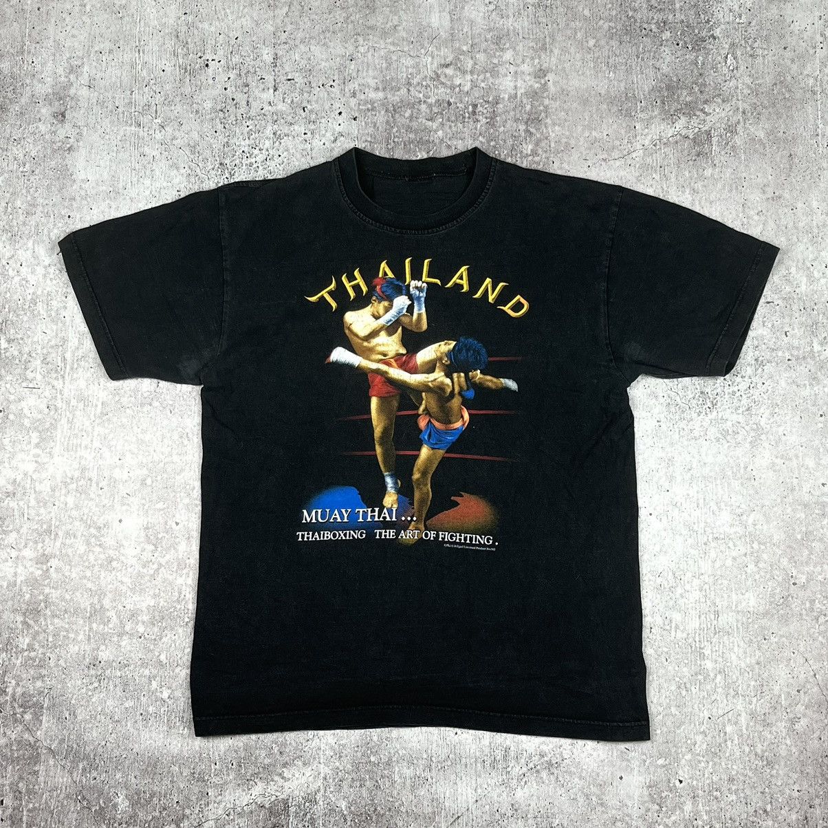 Japanese Brand Vintage MUAY THAI boxing Kick Lesson Crew Neck Tee Shirt Size US M / EU 48-50 / 2 - 11 Thumbnail
