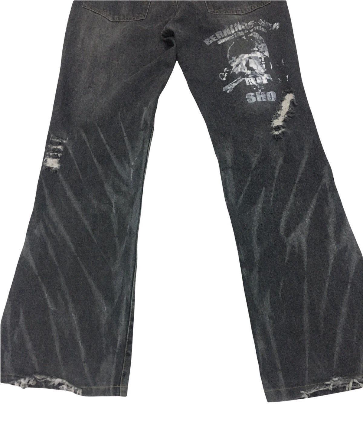 Japanese Brand × Seditionaries Berning Sho Ripped Denim Skull Jeans Size US 30 / EU 46 - 7 Thumbnail