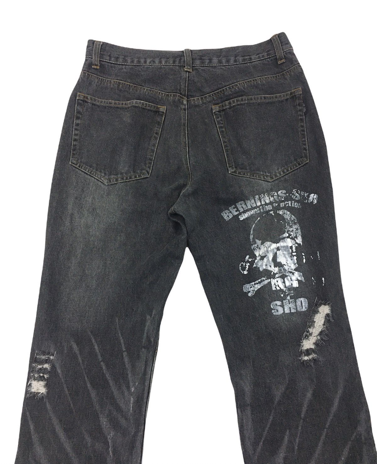 Japanese Brand × Seditionaries Berning Sho Ripped Denim Skull Jeans Size US 30 / EU 46 - 6 Thumbnail