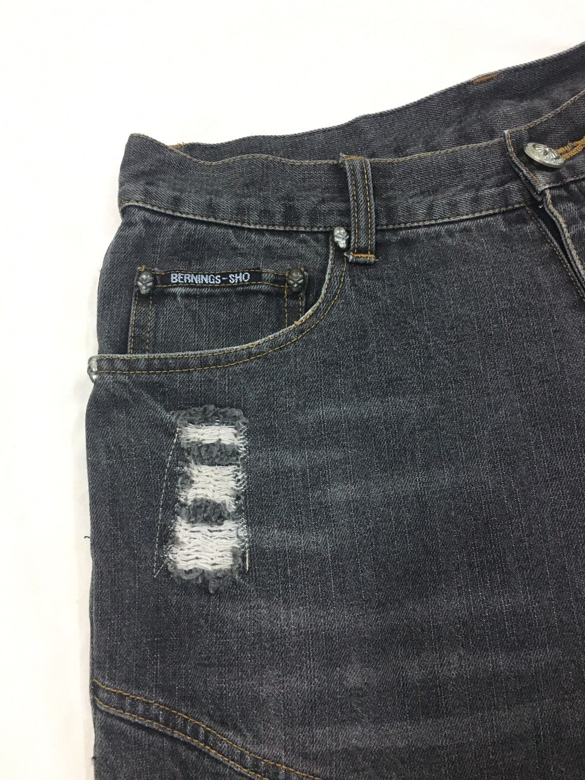 Japanese Brand × Seditionaries Berning Sho Ripped Denim Skull Jeans Size US 30 / EU 46 - 11 Thumbnail