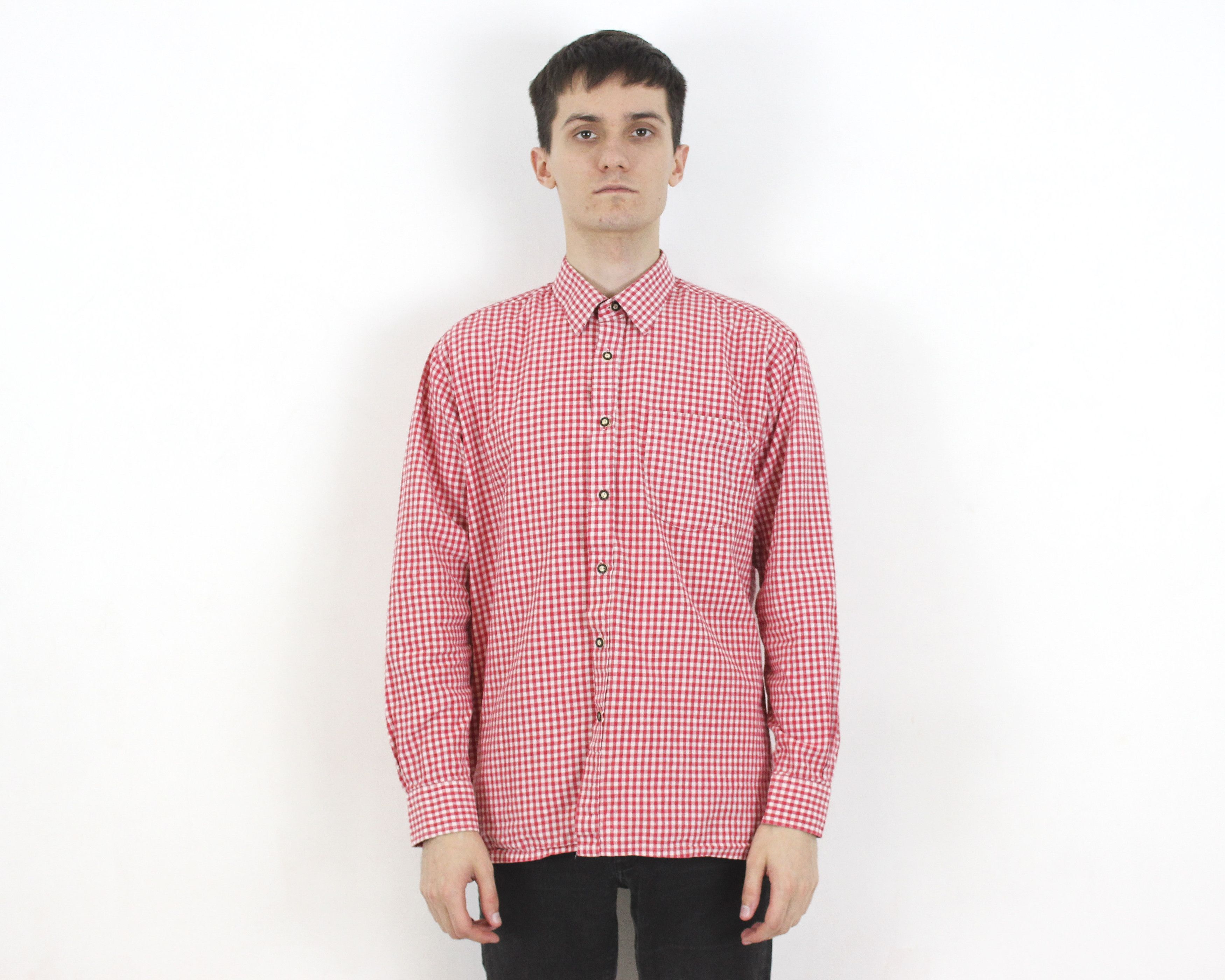 Other × Vintage ALPHORN Long Sleeved M Shirt Check Plaid Tartan Trachten Top Size US M / EU 48-50 / 2 - 1 Thumbnail