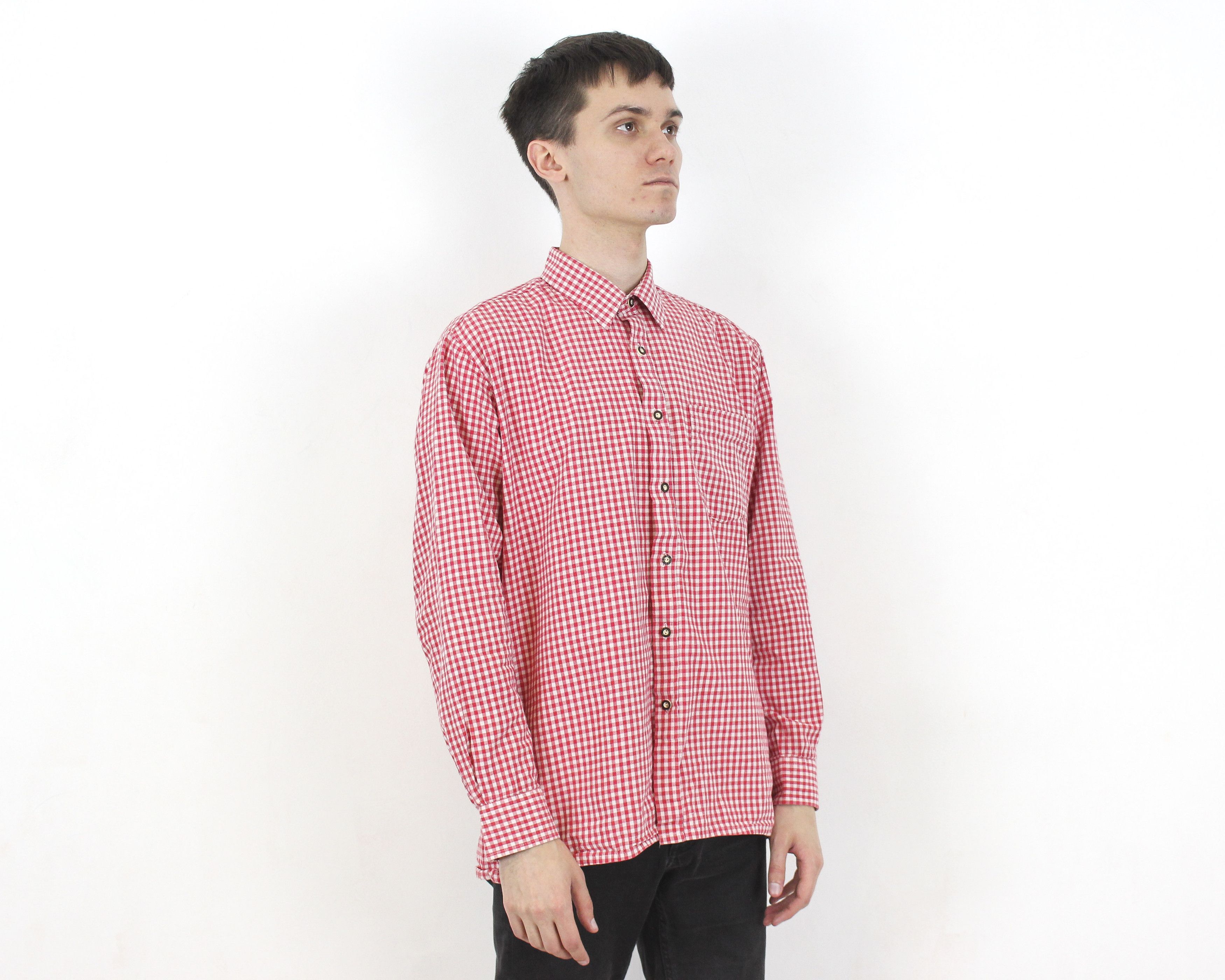 Other × Vintage ALPHORN Long Sleeved M Shirt Check Plaid Tartan Trachten Top Size US M / EU 48-50 / 2 - 3 Thumbnail