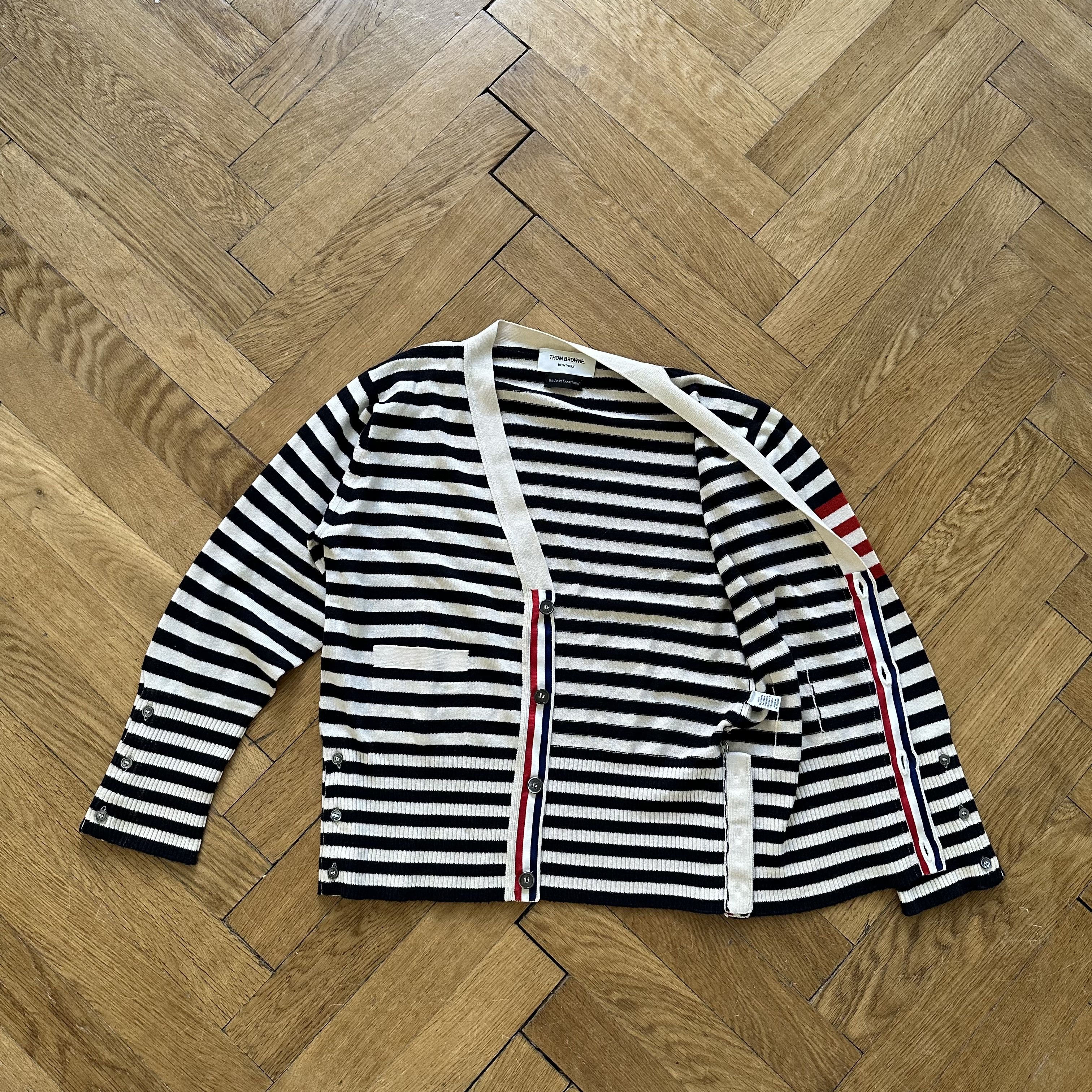 Thom Browne Striped Cashmere Cardigan Size US XL / EU 56 / 4 - 9 Thumbnail