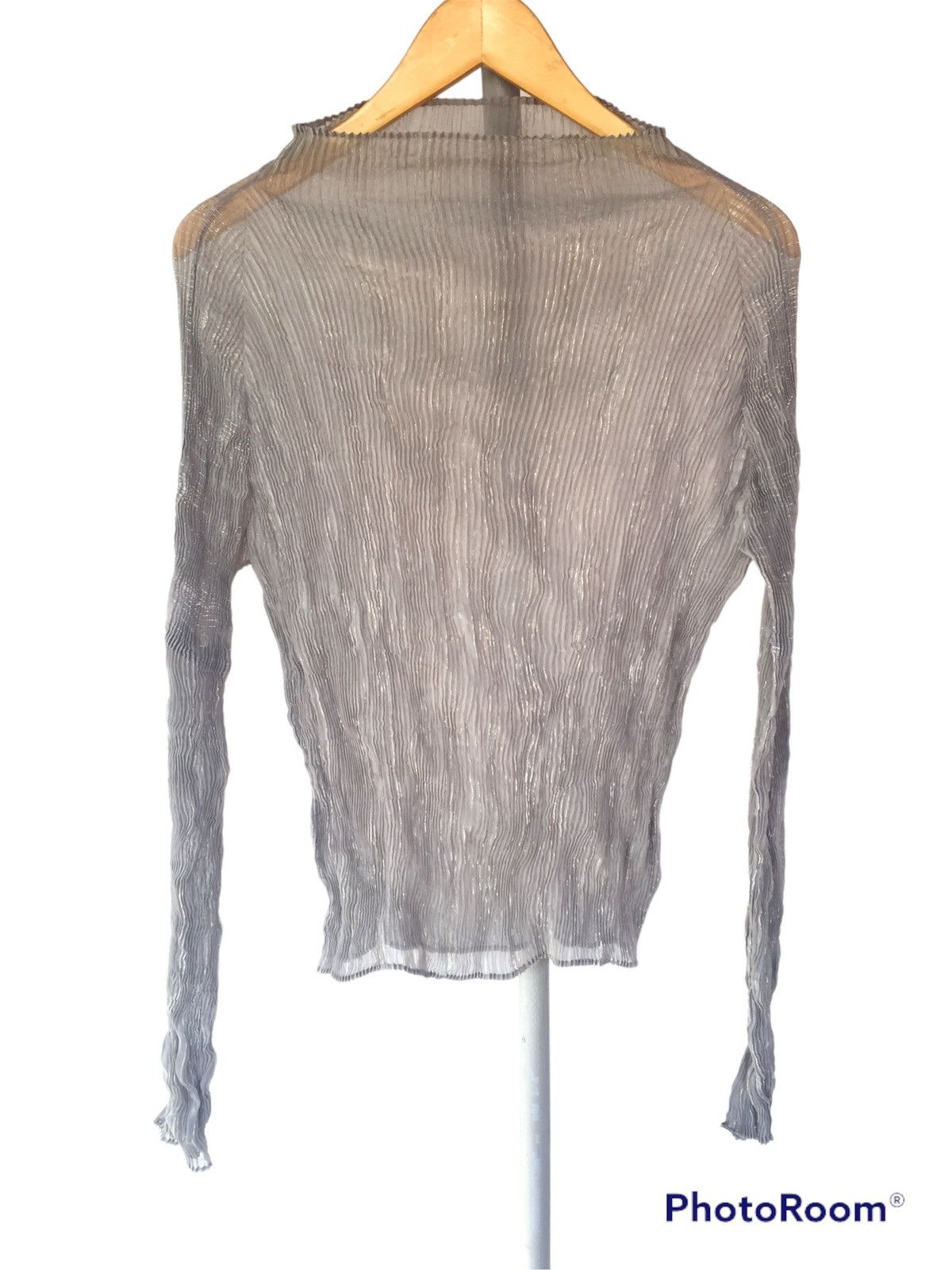 image of Binding OfferIssey Miyake Mesh High Neck in Silver, Men's (Size Small)