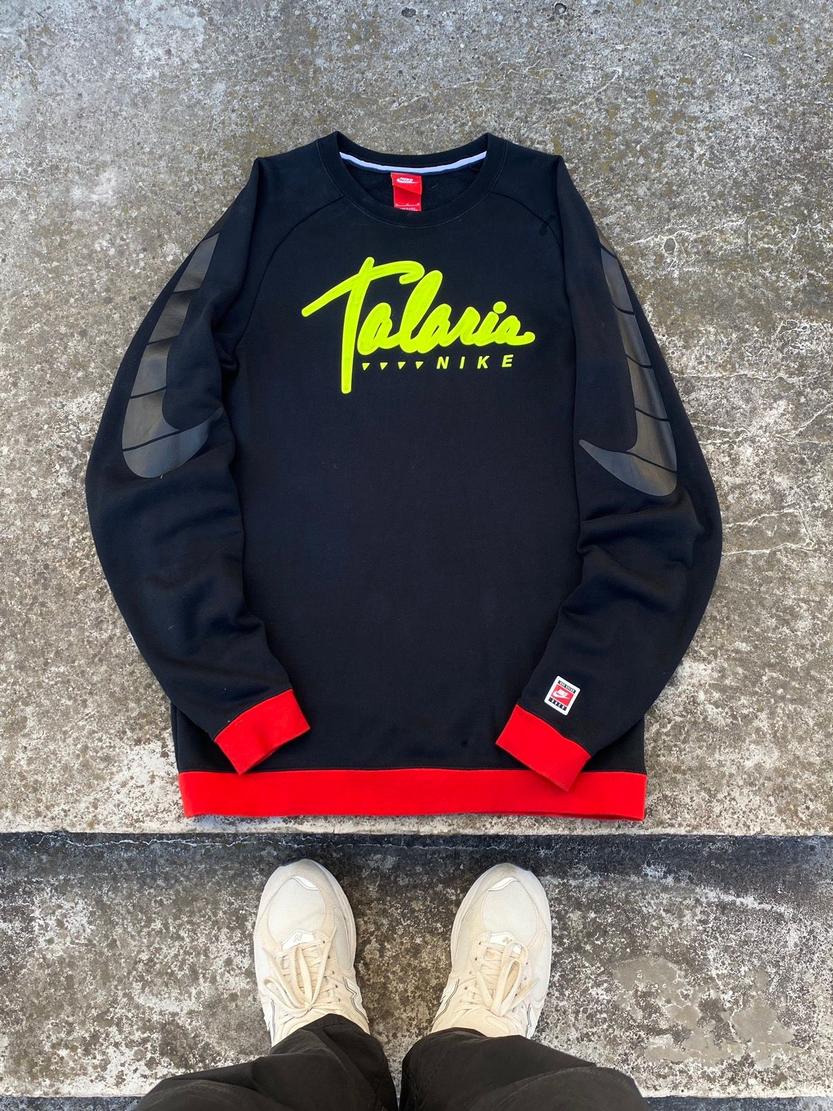 Pre-owned Nike Y2k Big Double Swoosh Non Duco Talaria Sweatshirt In Black