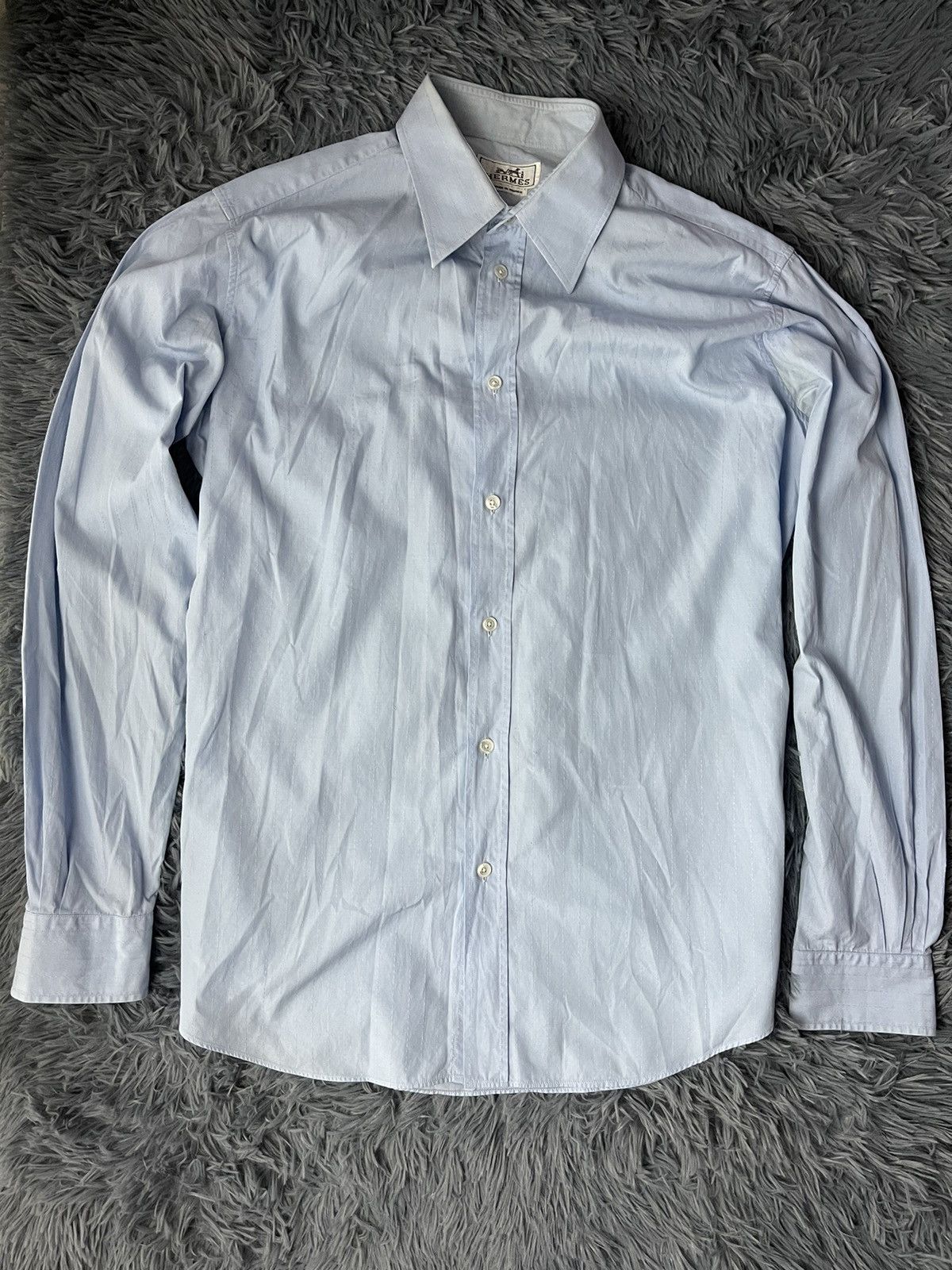 Hermes × Vintage Hermes 90s vintage blue shirt Size US M / EU 48-50 / 2 - 1 Thumbnail