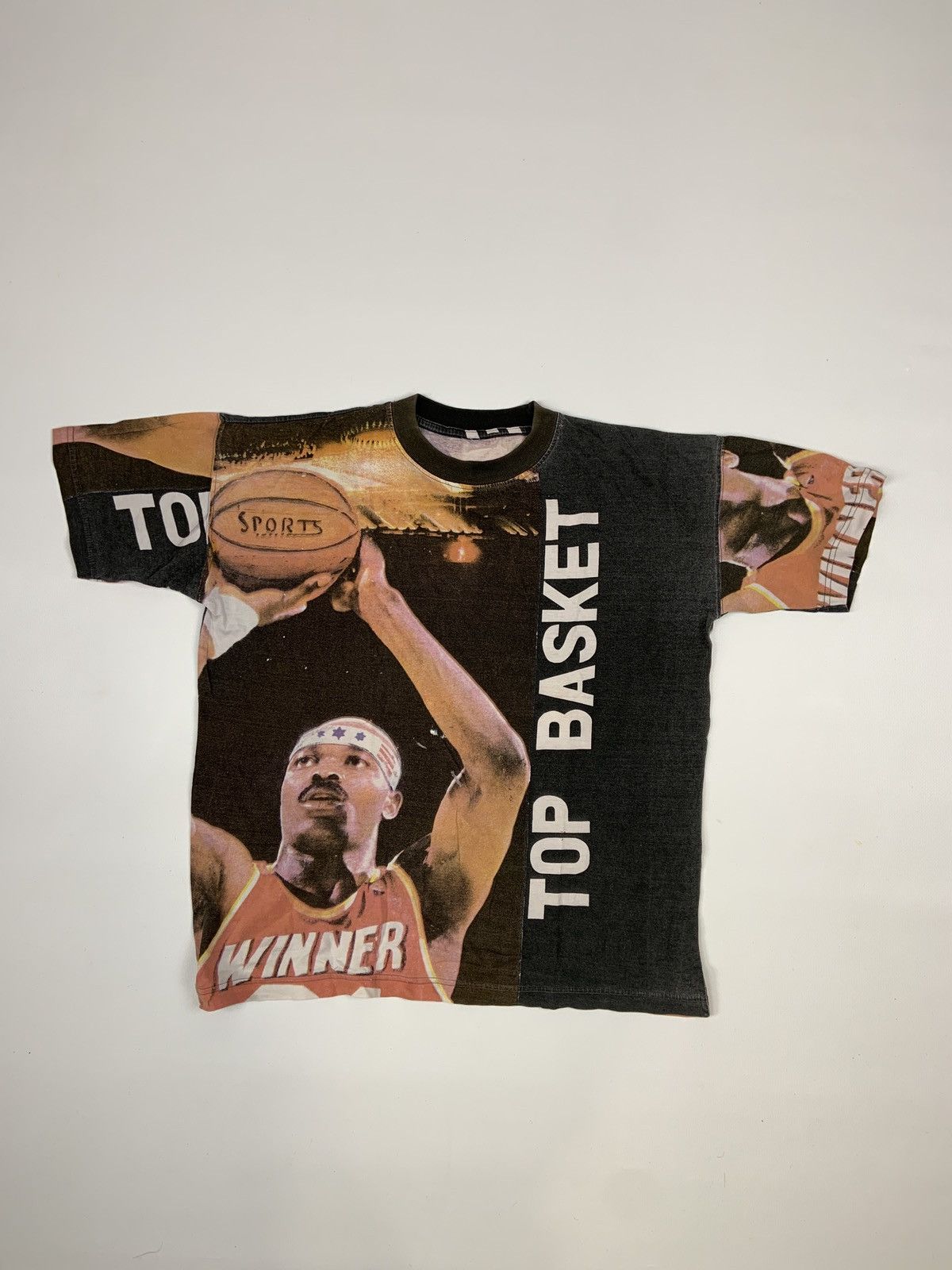 image of Band Tees x Vintage Nike Air Jordan Vintage 80's 90's “Top Basket” T-Shirt Tee in Black (Size XS)