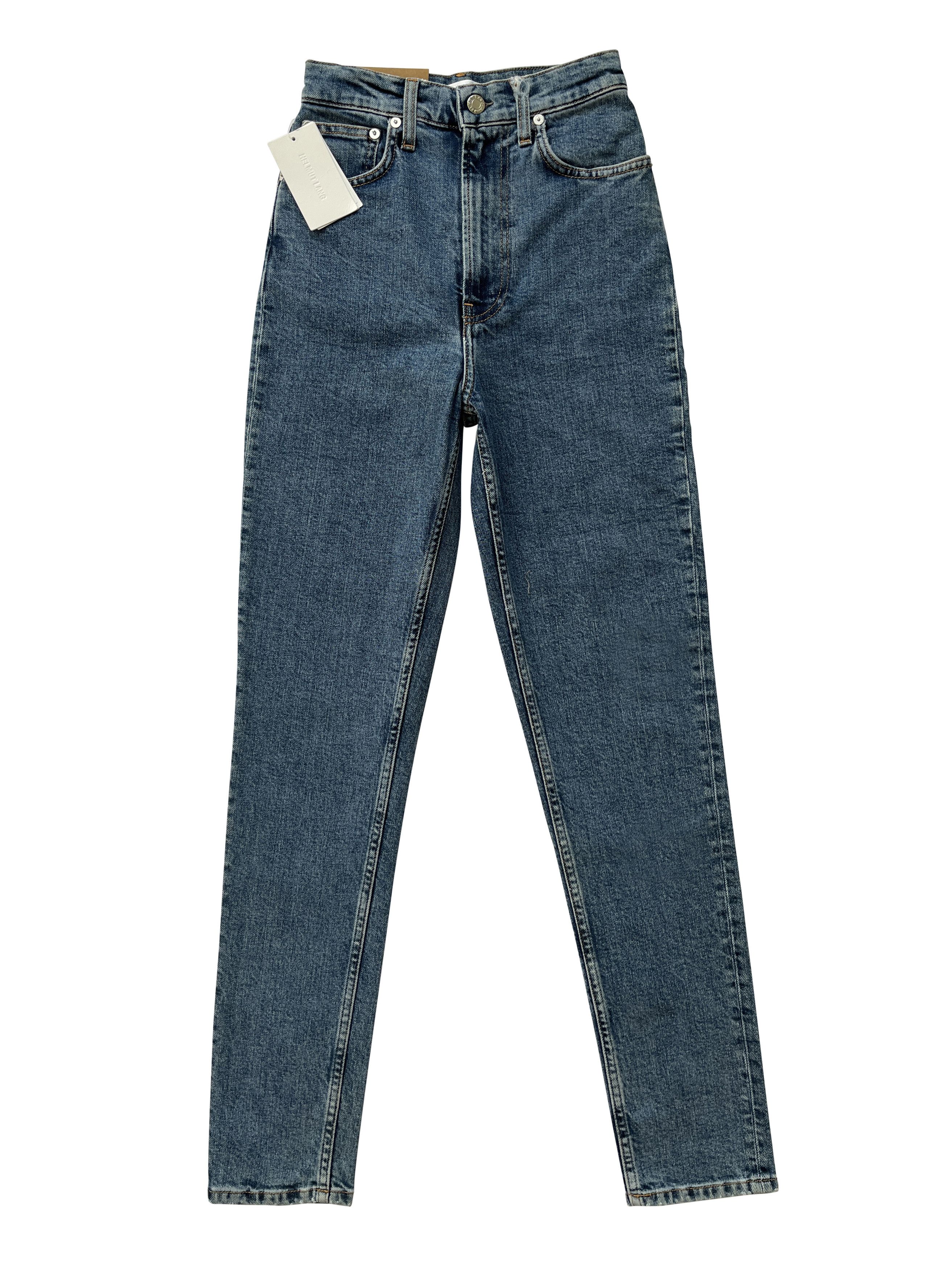 image of Helmut Lang Blue Hi Spikes High Rise Jeans, Women's (Size 24)